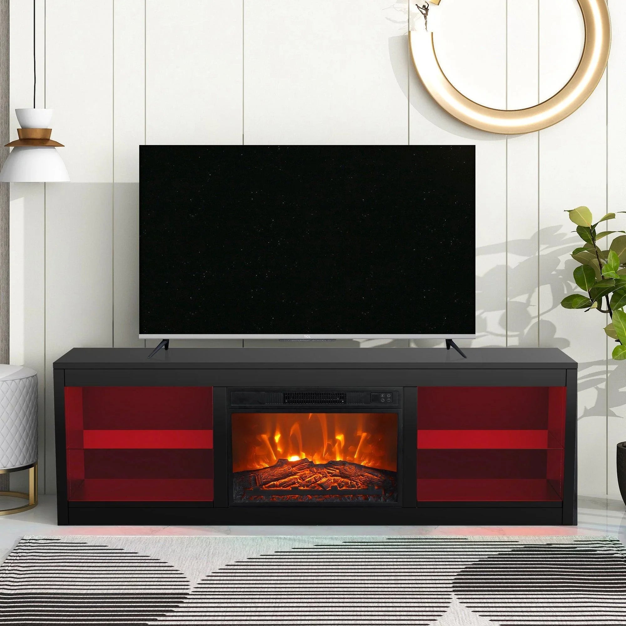 Electric Fireplace TV Stands with Storage | Vanub