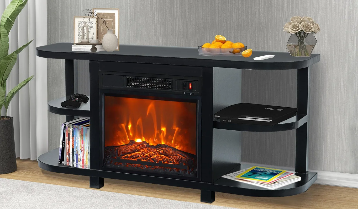 How to Blend an Electric Fireplace TV Stand into Your Living Room