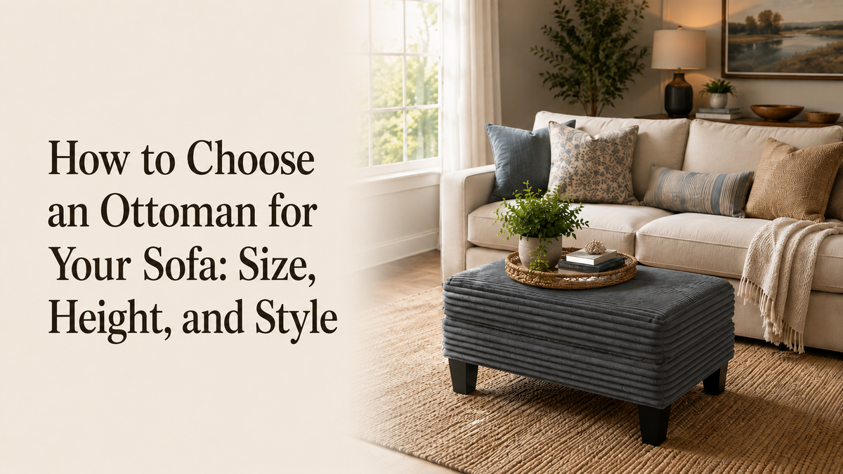 How to Choose an Ottoman for Your Sofa: Size, Height, and Style - Vanub