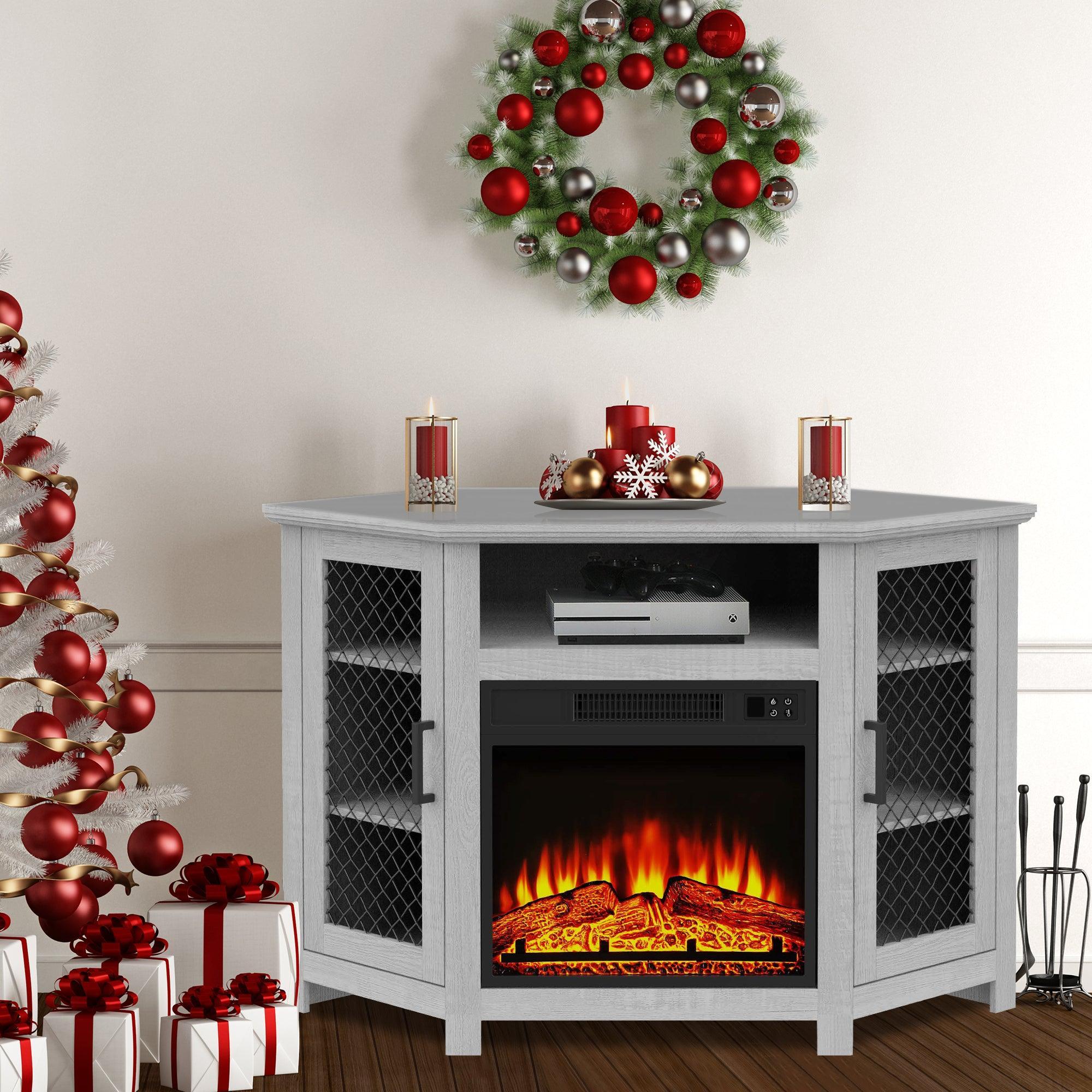 Grey Electric Fireplace