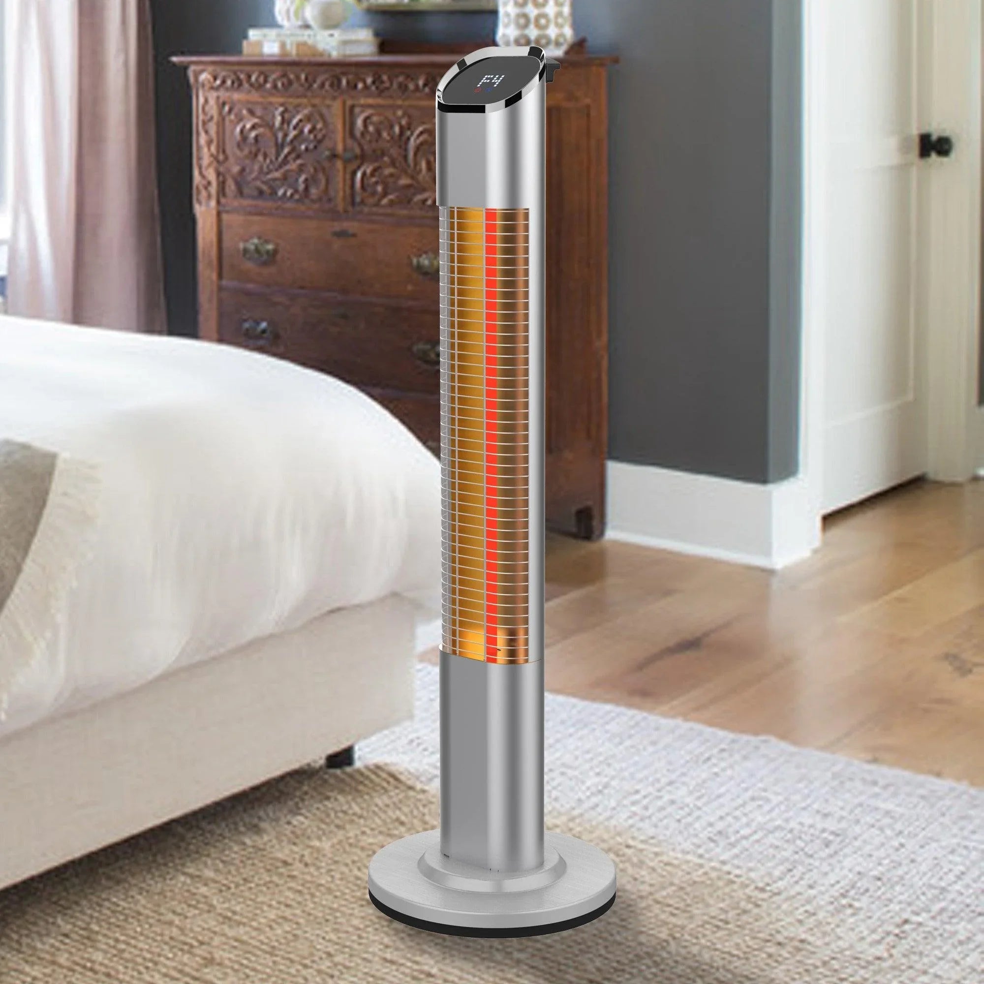 Electric heater on the floor