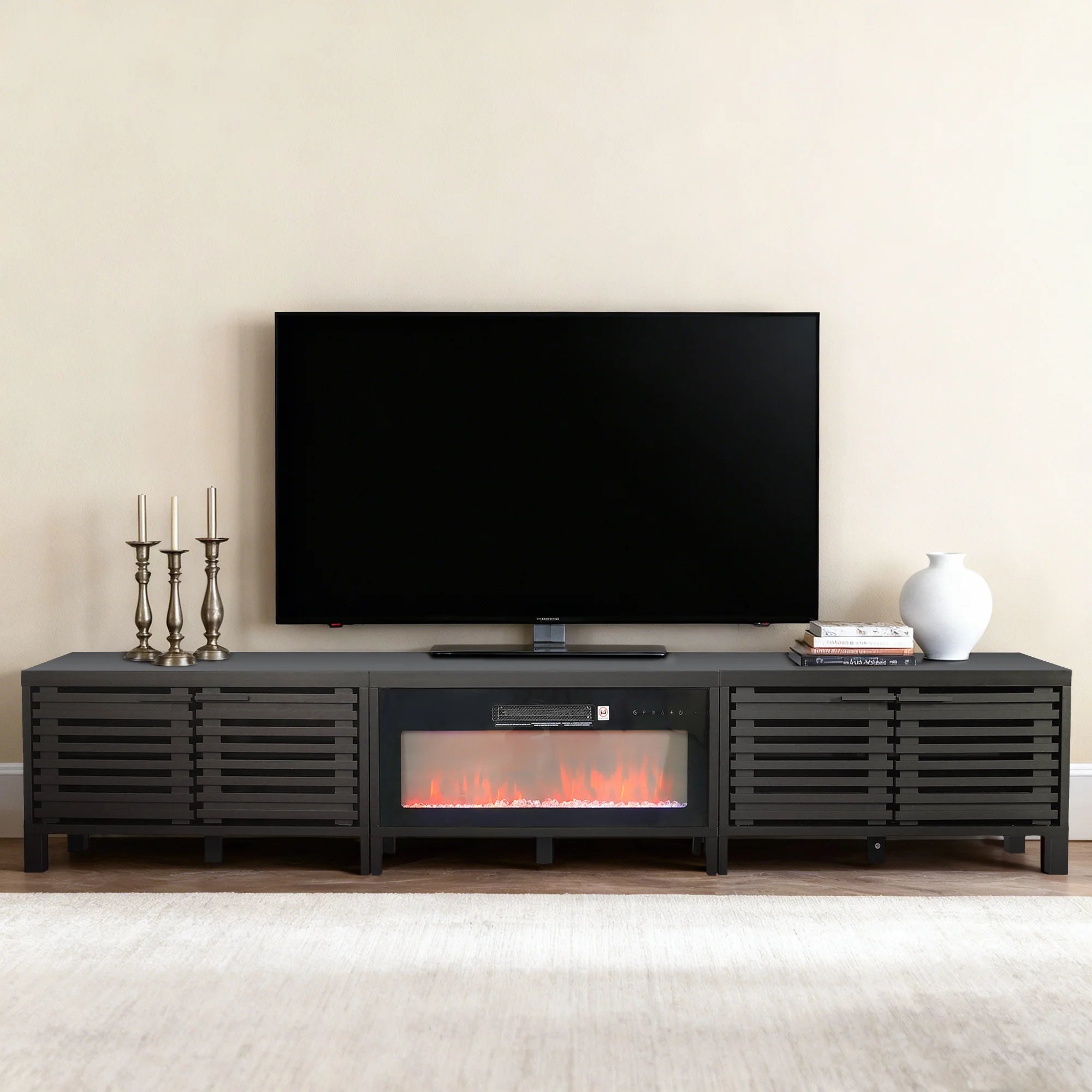 Vanub 115" Electric Fireplace TV Stand with 36" Electric Fireplace For Living Room - Vanub