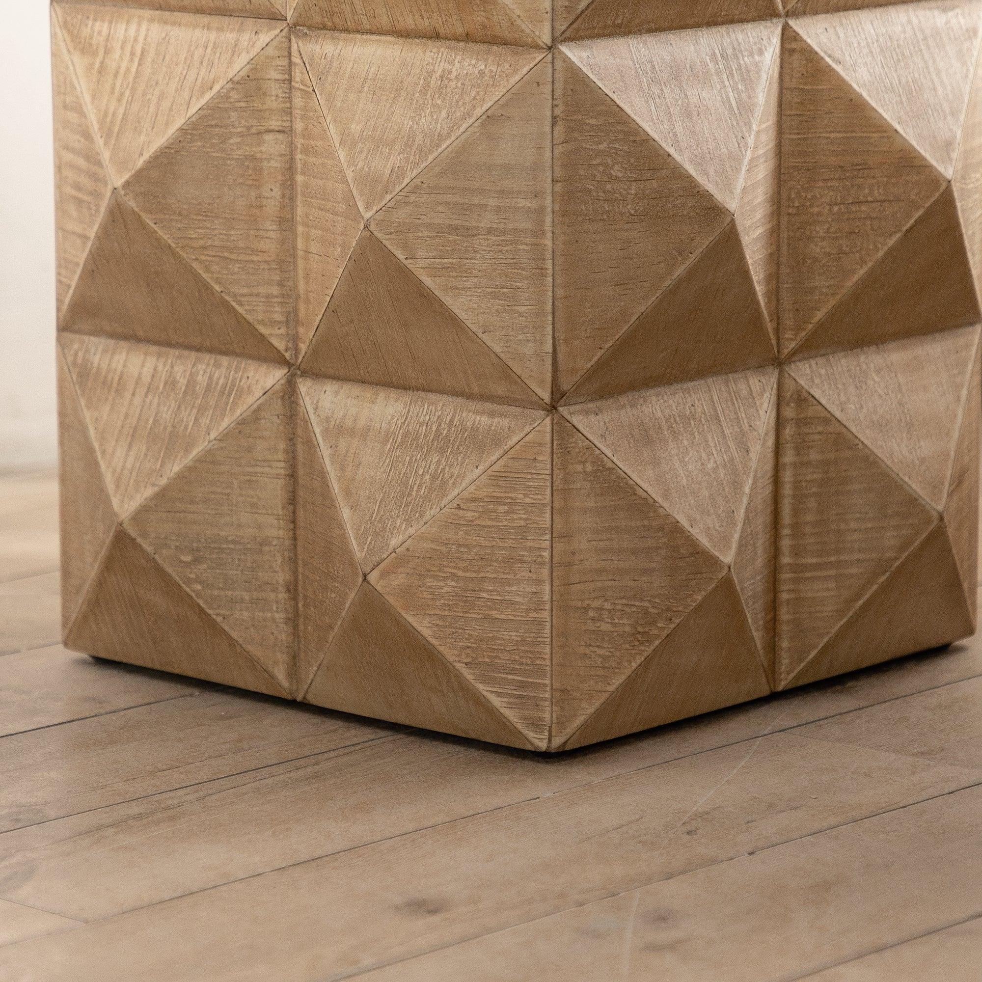 24" Retro Coffee Table, 3D Embossed Pattern, MDF Top, Vintage Style Furniture