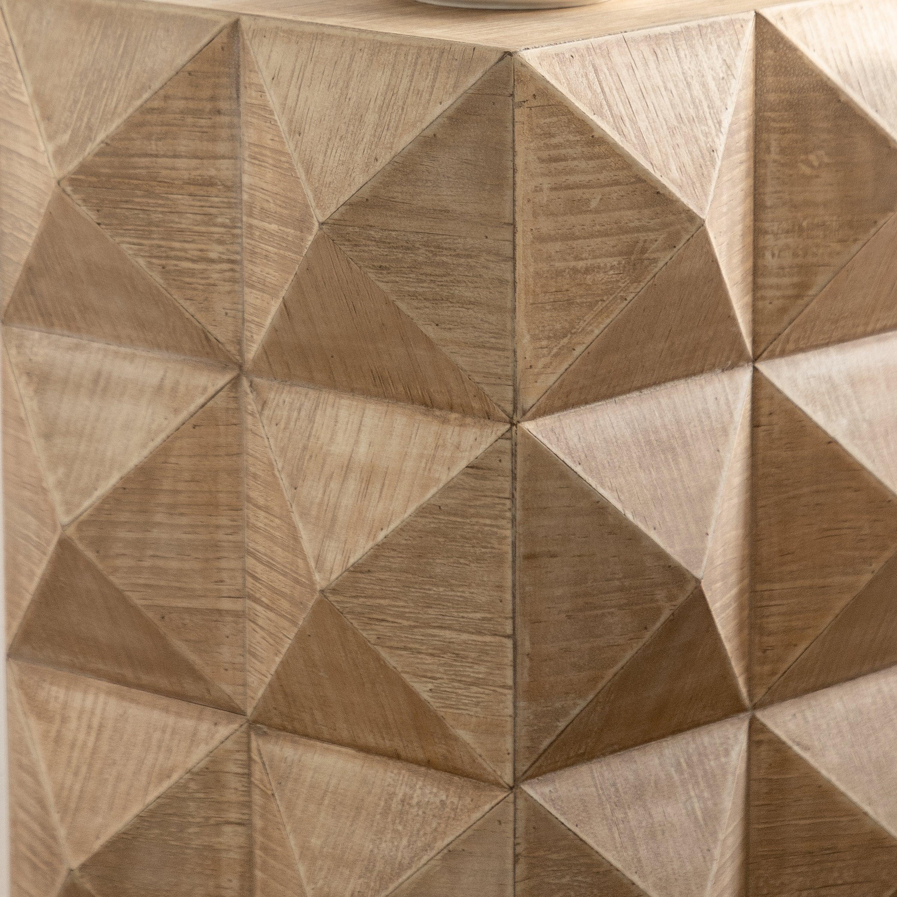 24" Retro Coffee Table, 3D Embossed Pattern, MDF Top, Vintage Style Furniture