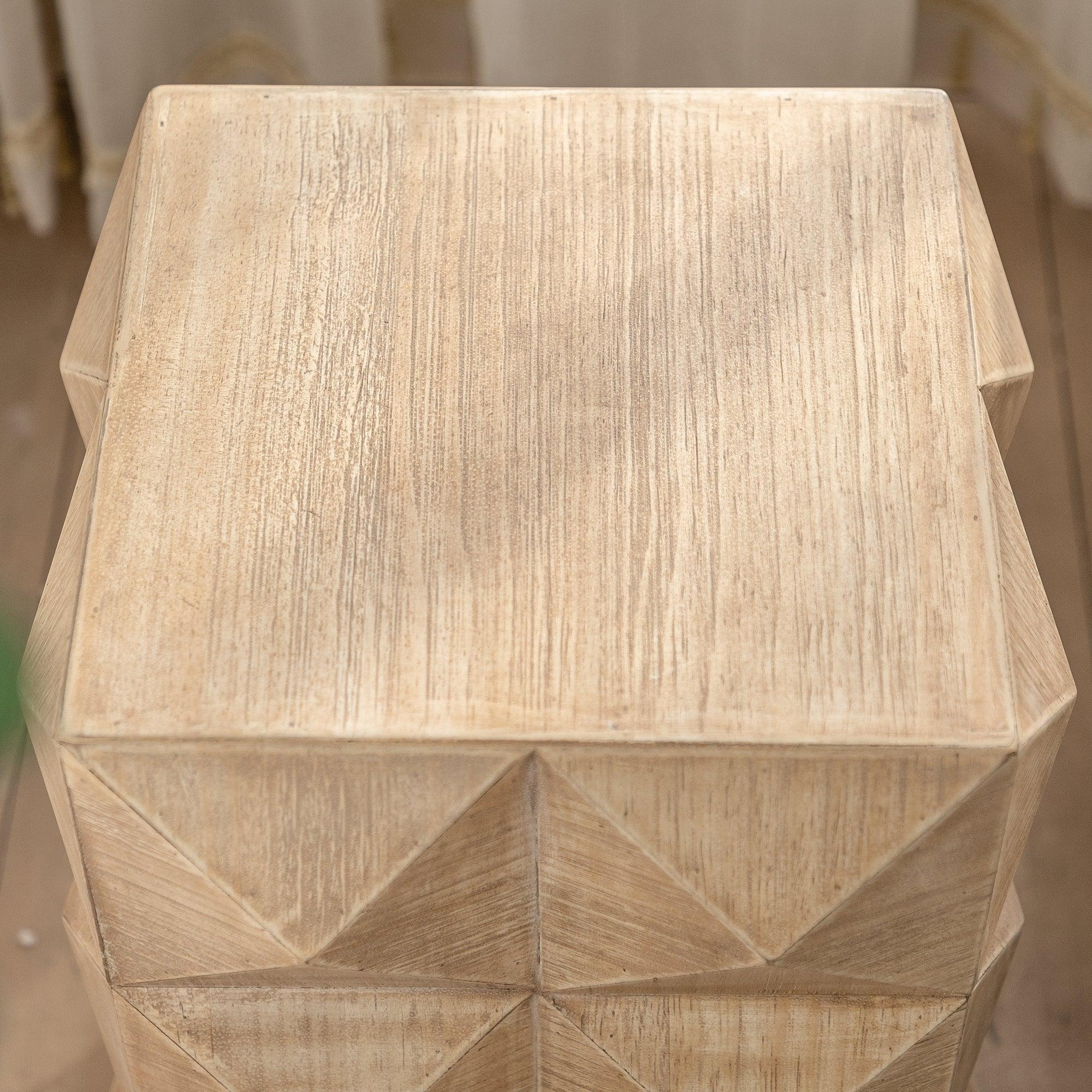 24" Retro Coffee Table, 3D Embossed Pattern, MDF Top, Vintage Style Furniture