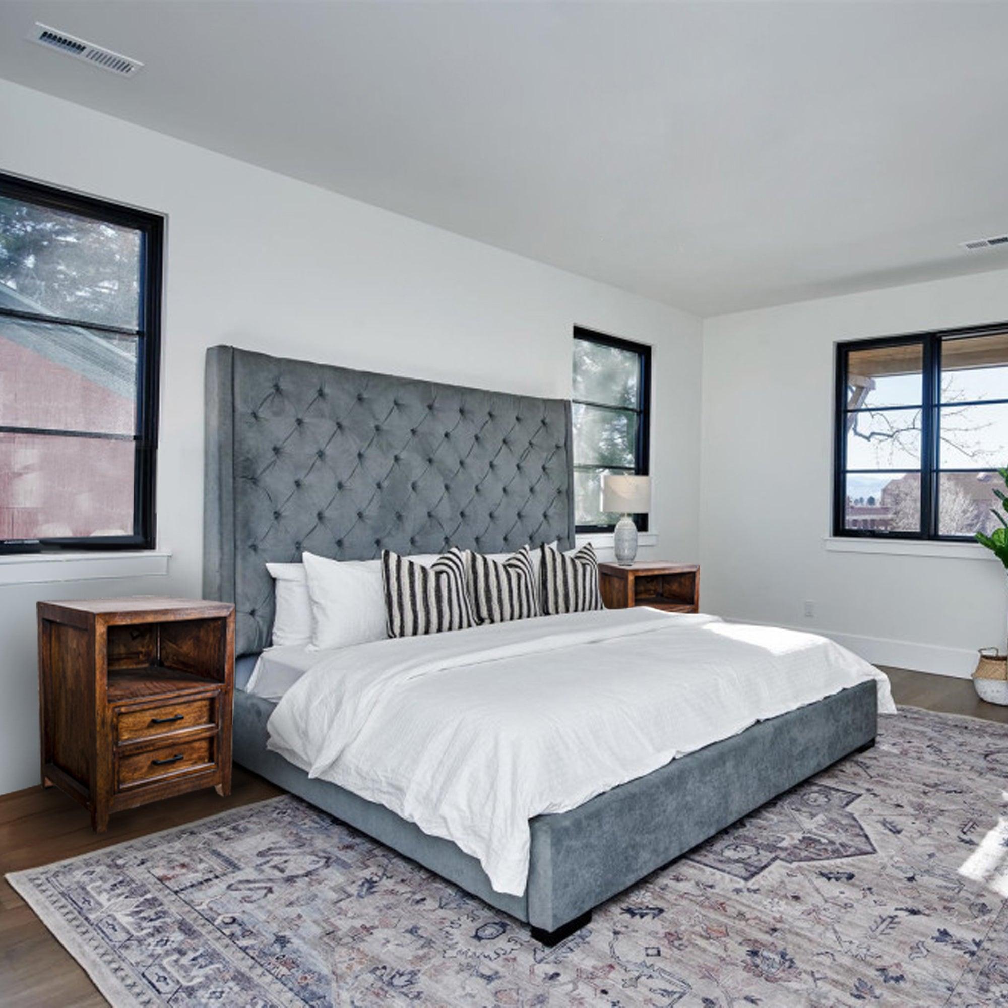 Brown 2-Drawer Nightstand, Modern Style, Fully Assembled