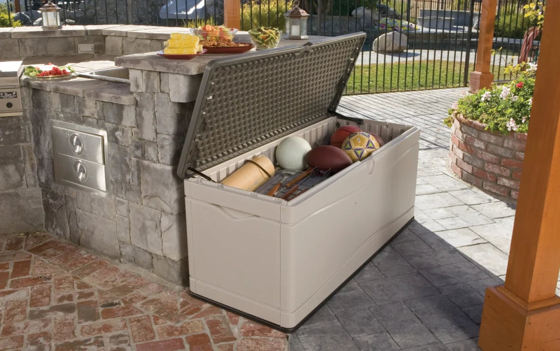 Lifetime 60'' W 130 Gallons Water Resistant Polyethylene Plastic Lockable Deck Box