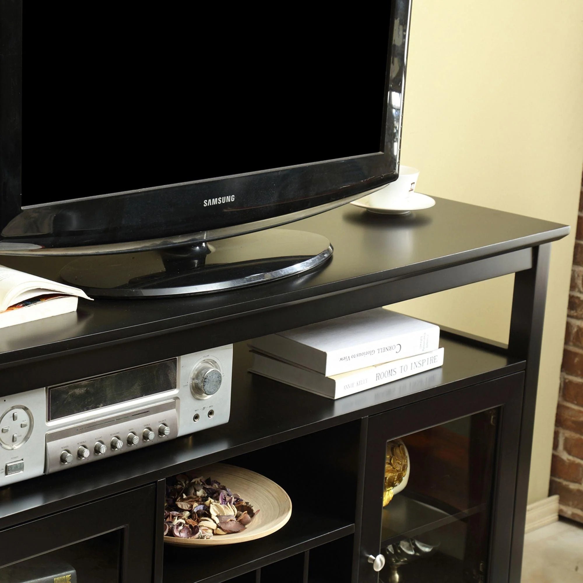 Vanub 51" Wide Wood Cupboard Buffet Storage Cabinet with Wine Rack for 12-Bottles - Vanub