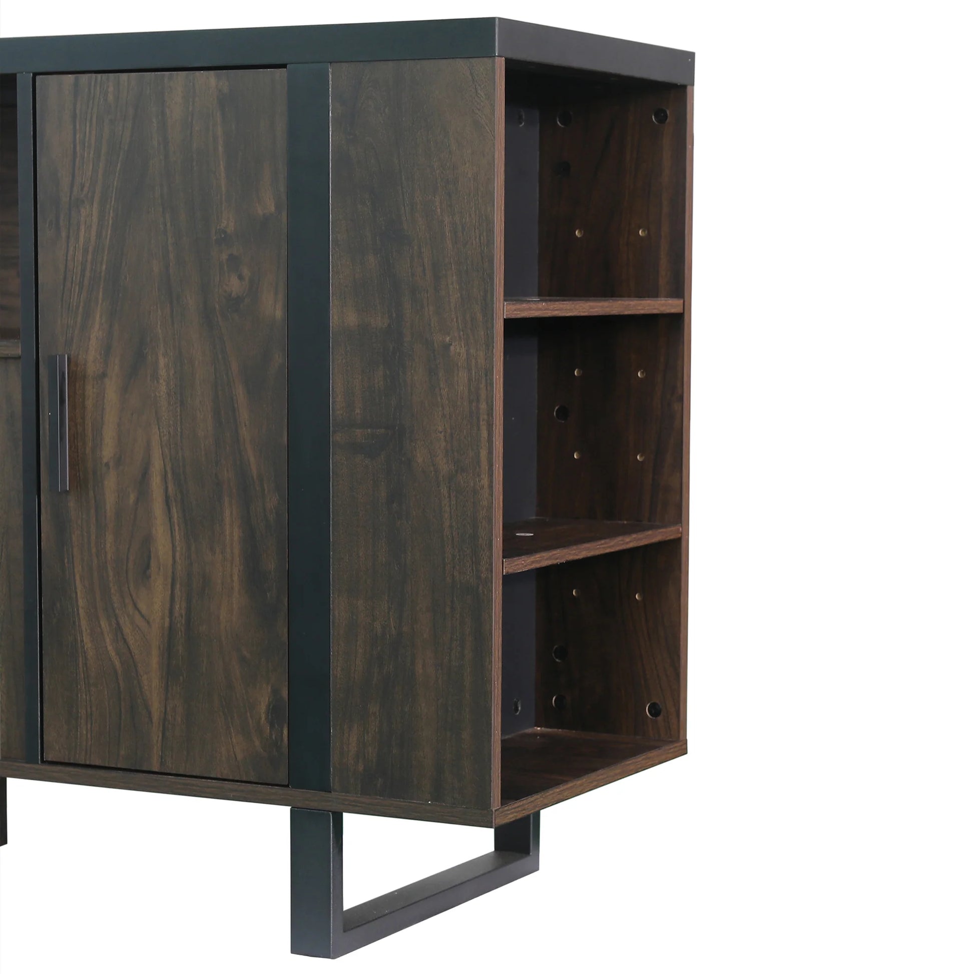 Vanub 72" Both Sides Open Shelves TV Stand with 36 Inch Electric Fireplace for Living Room - Vanub