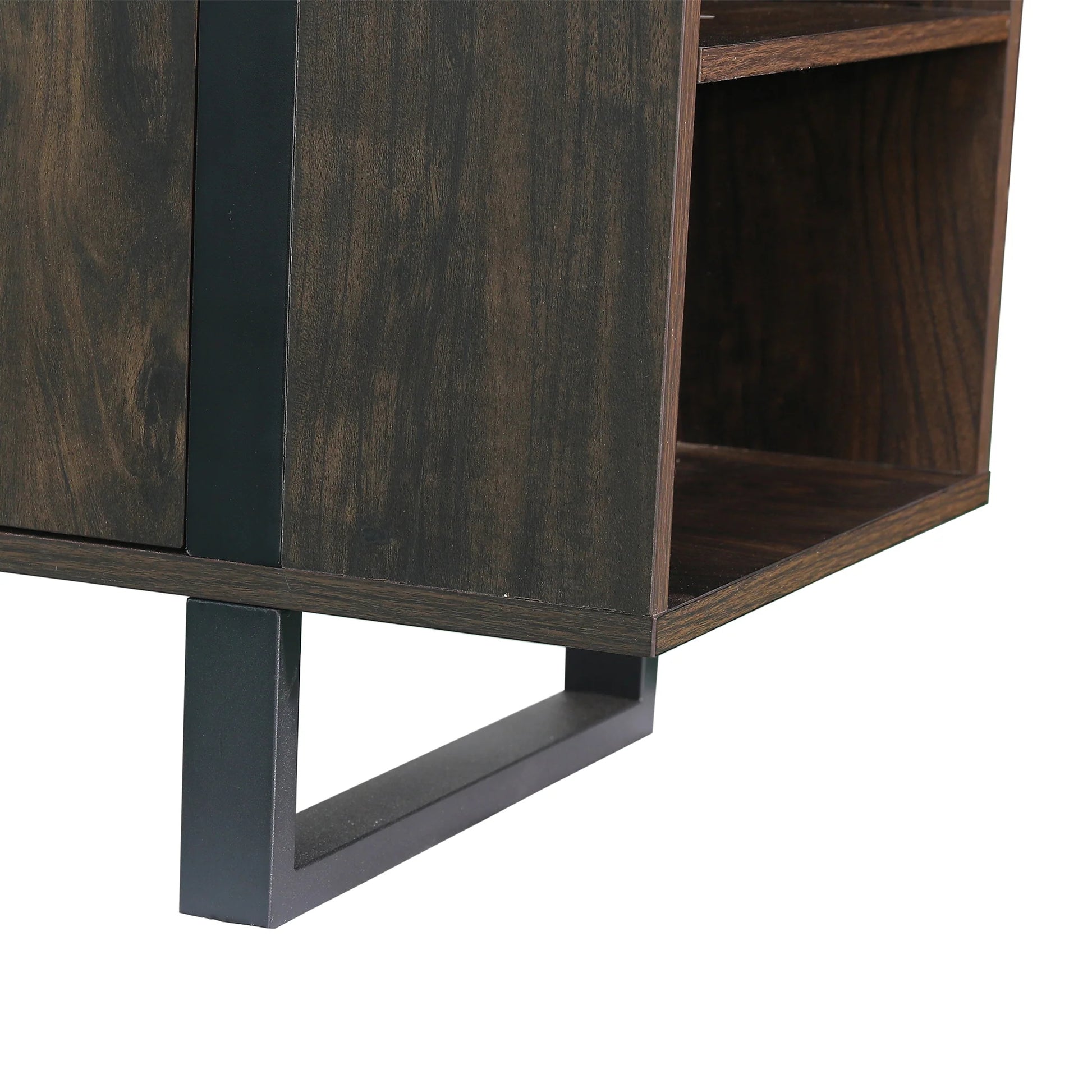 Vanub 72" Both Sides Open Shelves TV Stand with 36 Inch Electric Fireplace for Living Room - Vanub