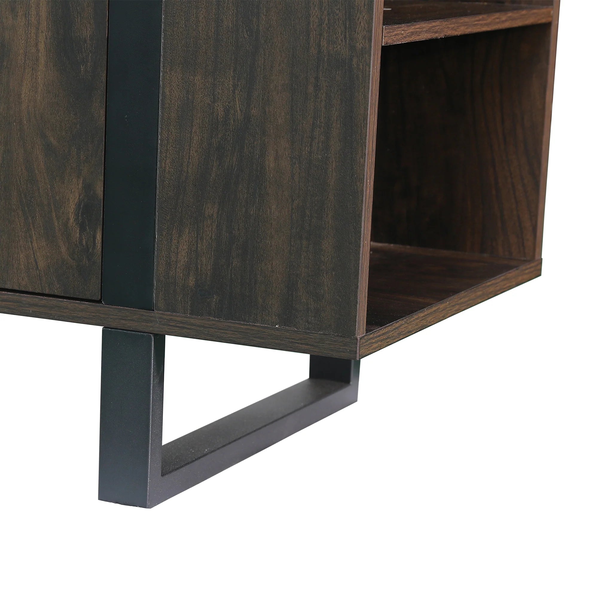 Vanub 72" Both Sides Open Shelves TV Stand with 36 Inch Electric Fireplace for Living Room - Vanub