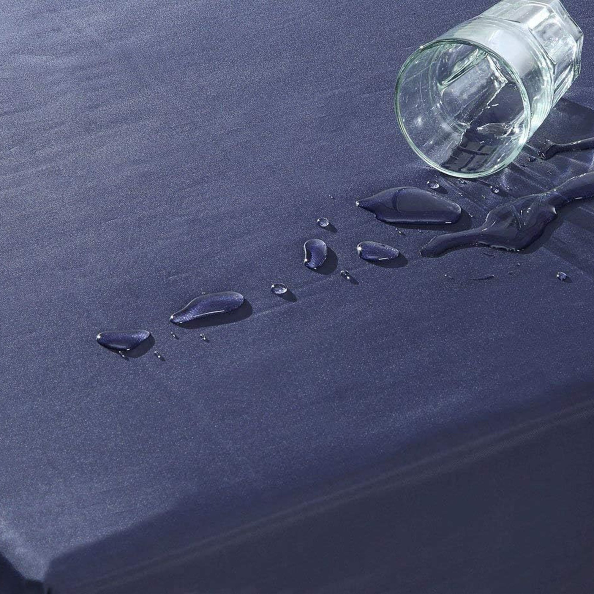 6in Waterproof High-Density Foam Mattress, Navy Diamond Quilted Breathable Cover