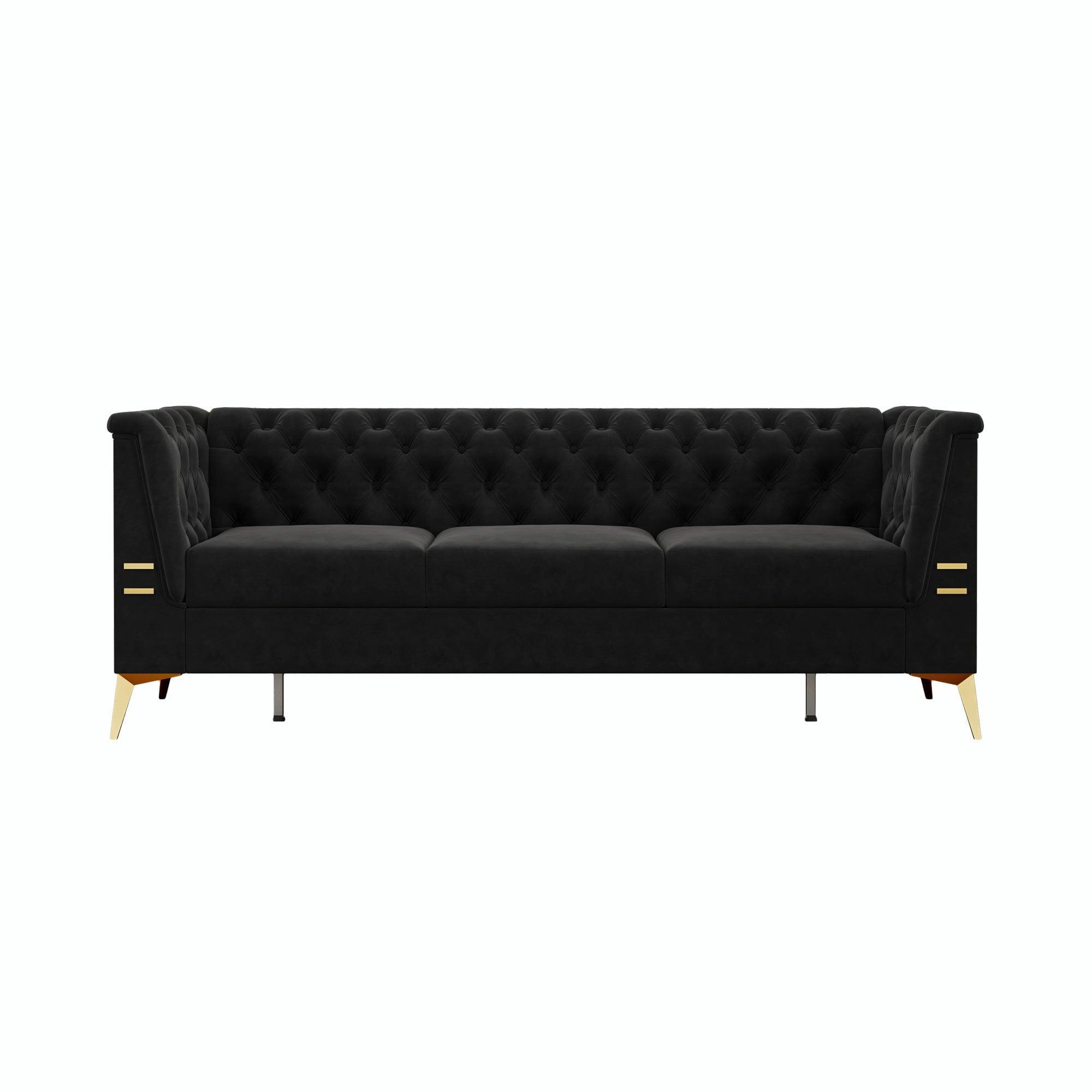 82.7" Velvet Chesterfield Wide Sofa for Living Room