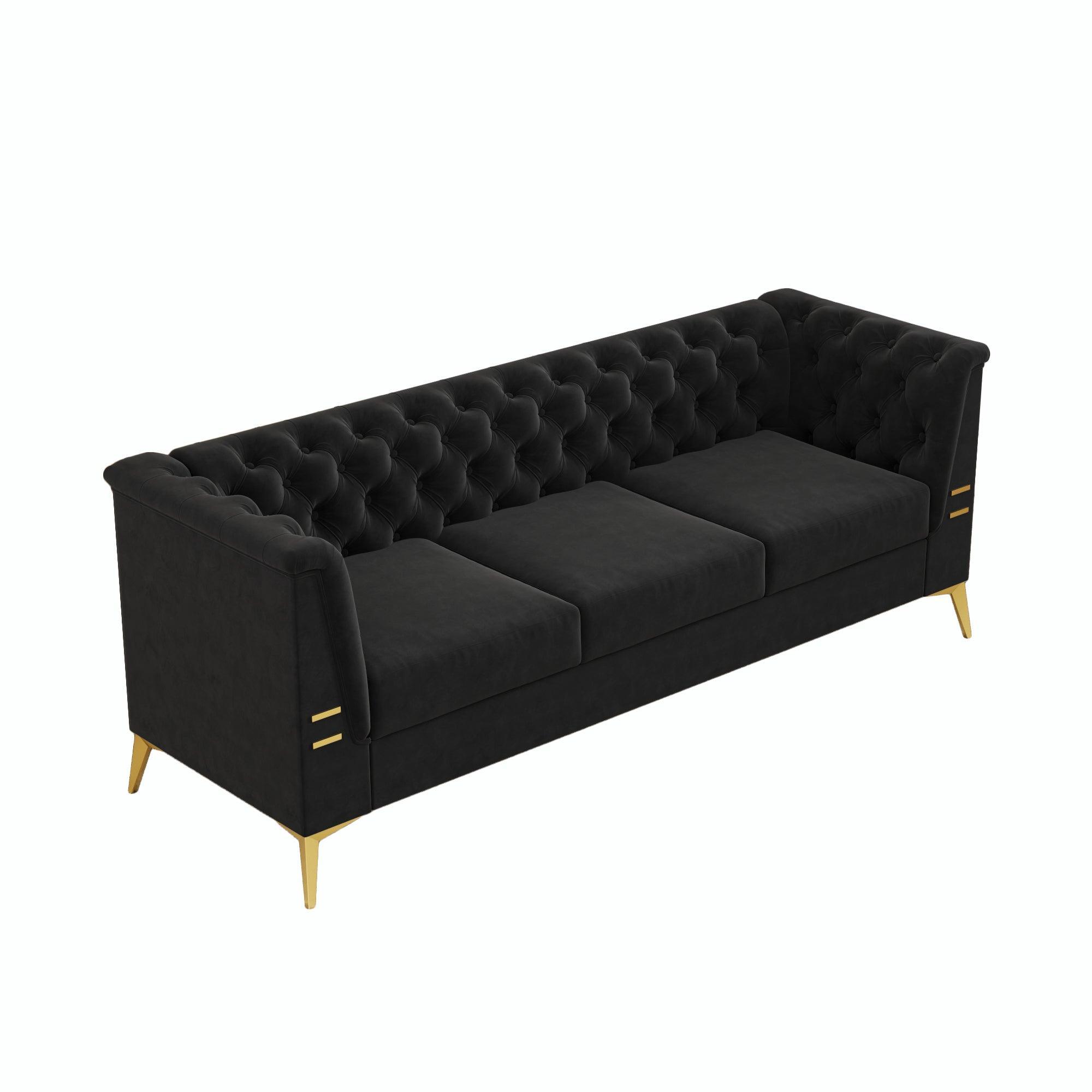 82.7" Velvet Chesterfield Wide Sofa for Living Room