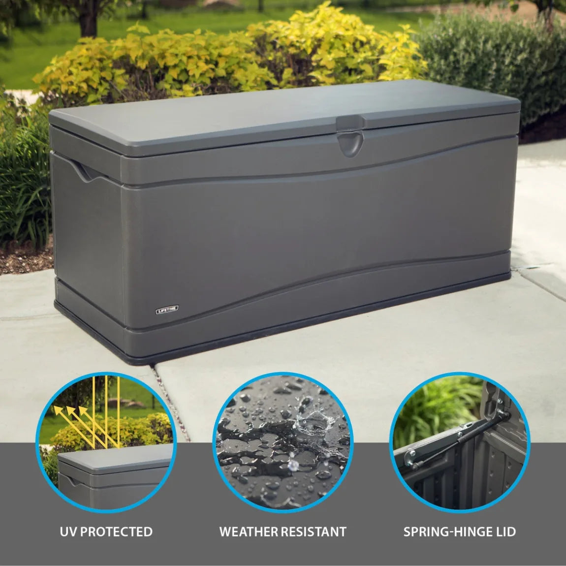 Lifetime 60'' W 130 Gallons Water Resistant Polyethylene Plastic Lockable Deck Box