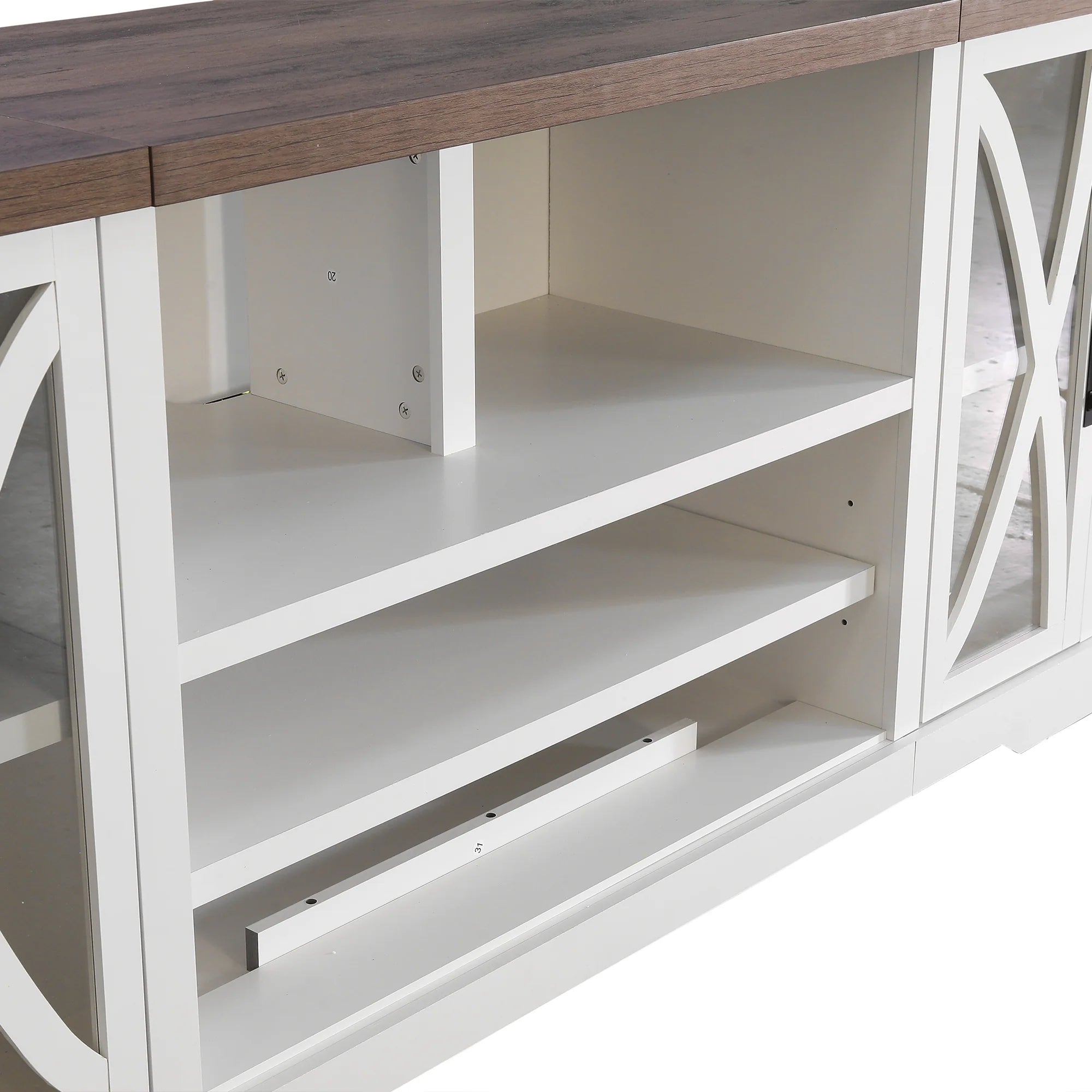 Vanub 93" TV Stand Storage Cabinets with 36 Inch Electric Fireplace for Living Room - Vanub