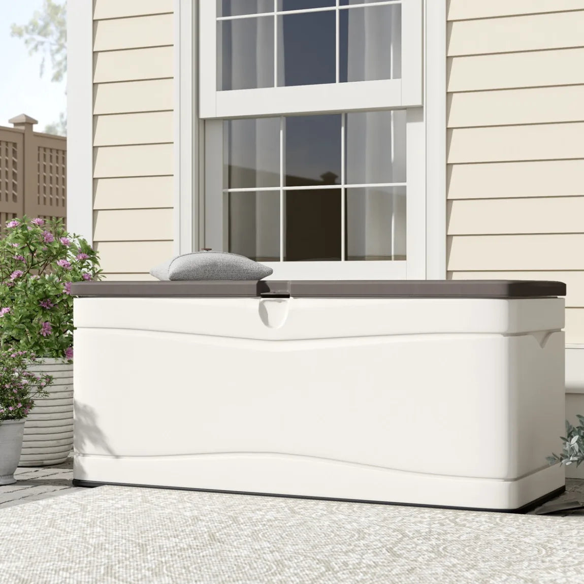 Lifetime 60'' W 130 Gallons Water Resistant Polyethylene Plastic Lockable Deck Box