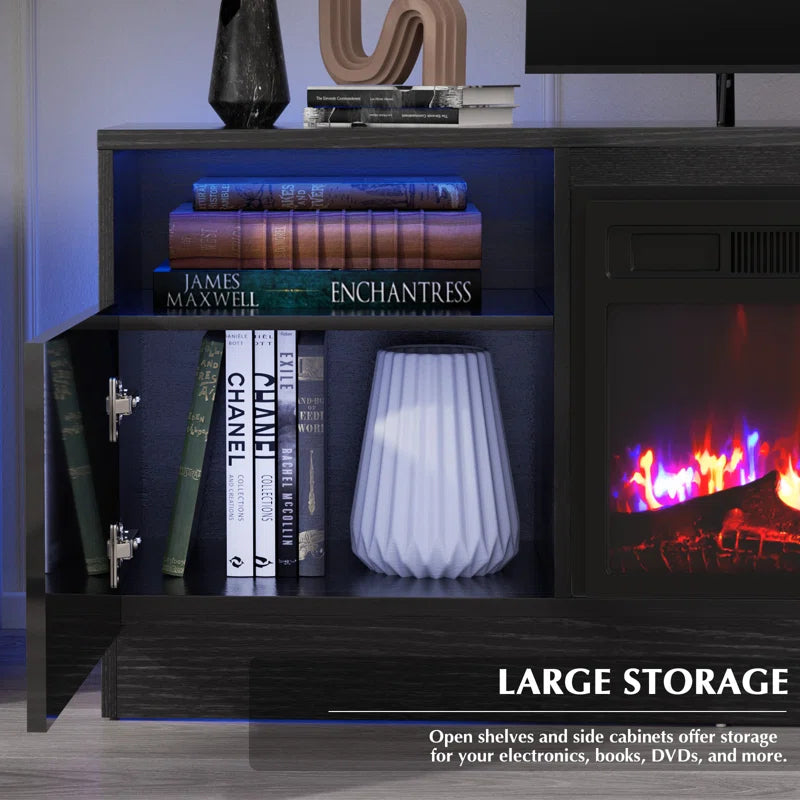 Decorative Modern 70" TV Stand with 36" Insert Electric Fireplace
