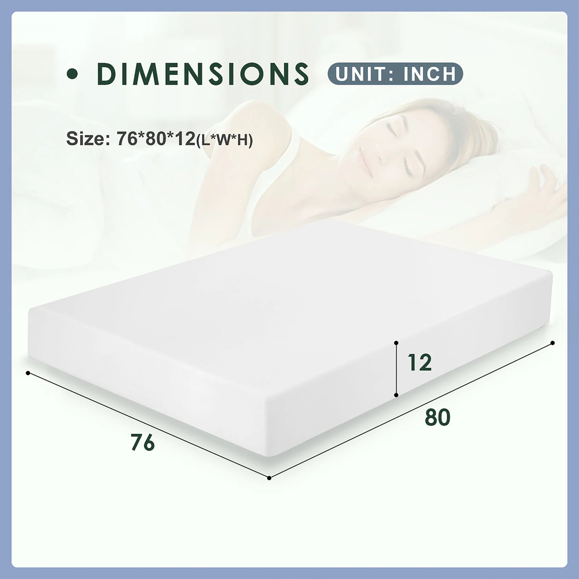 Artemisia 12" White Memory Foam Medium Firm 9.5" Standard Foam Mattress