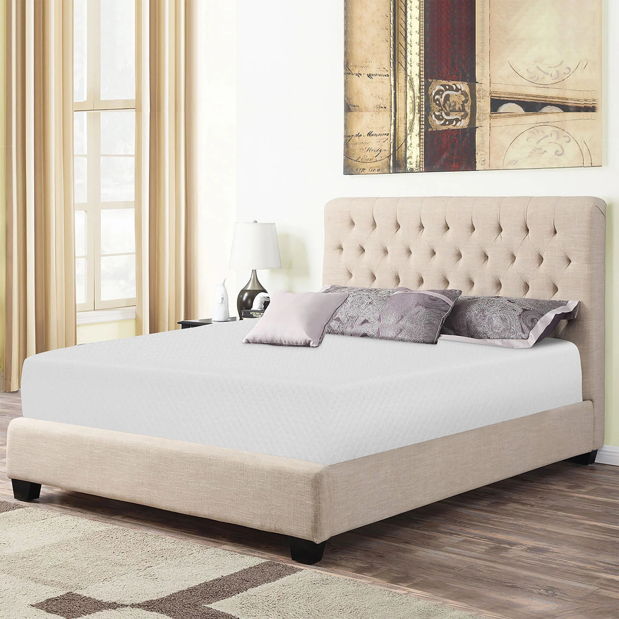 Artemisia 8" White Memory Foam Medium Firm Mattress with 2” Gel Infused Memory Foam