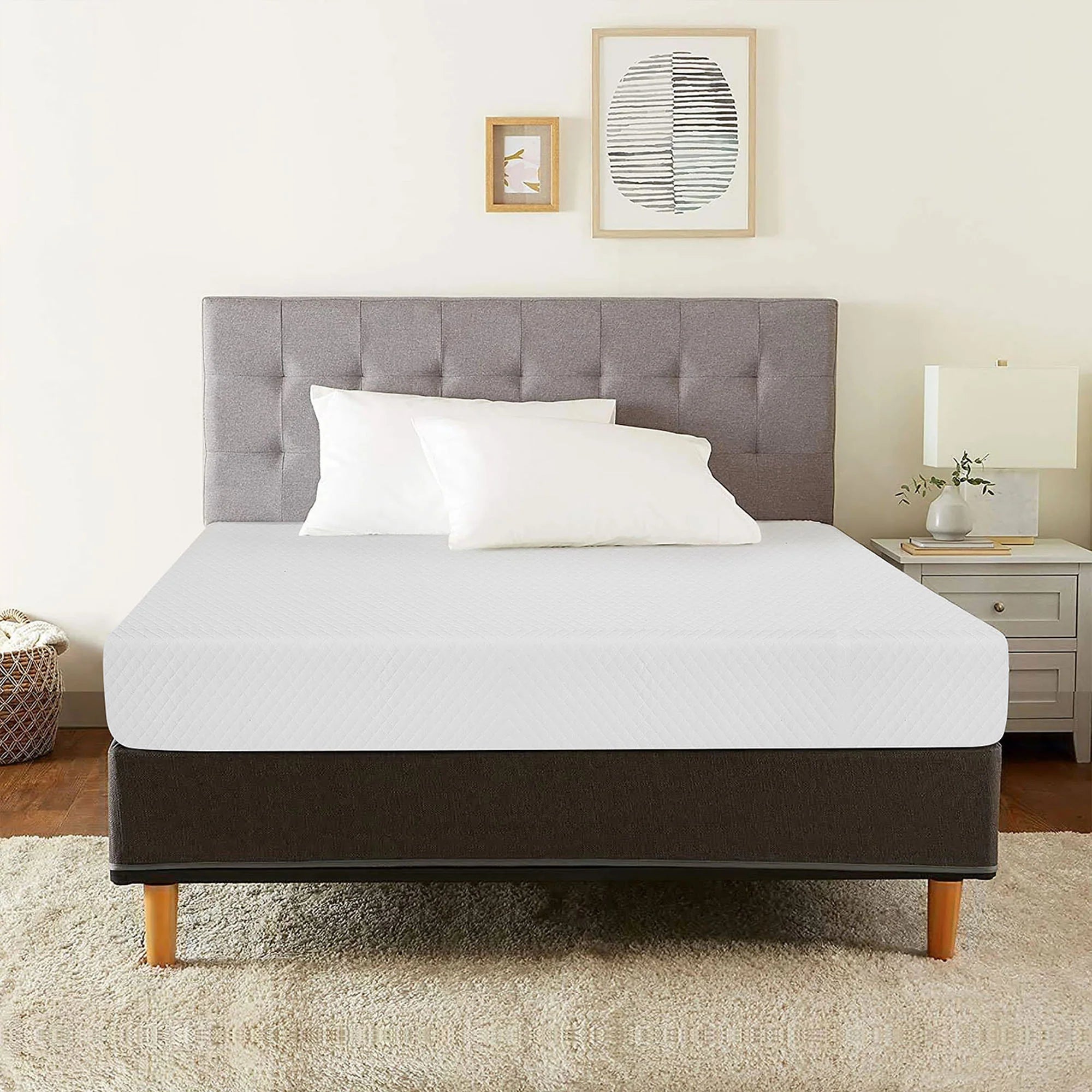 Artemisia 8" White Memory Foam Medium Firm Mattress with 2” Gel Infused Memory Foam