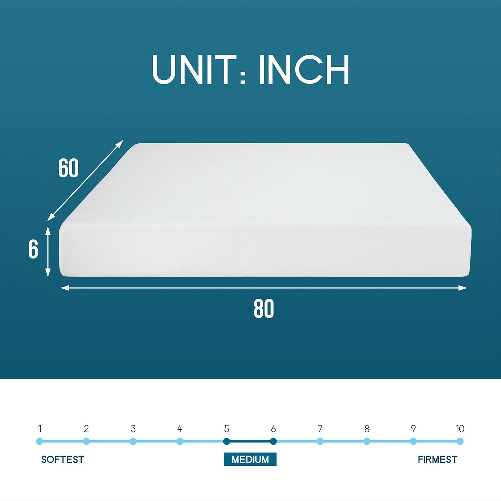 Artemisia 6" White Memory Foam Medium Firm Mattress with 1” Gel Infused Memory Foam