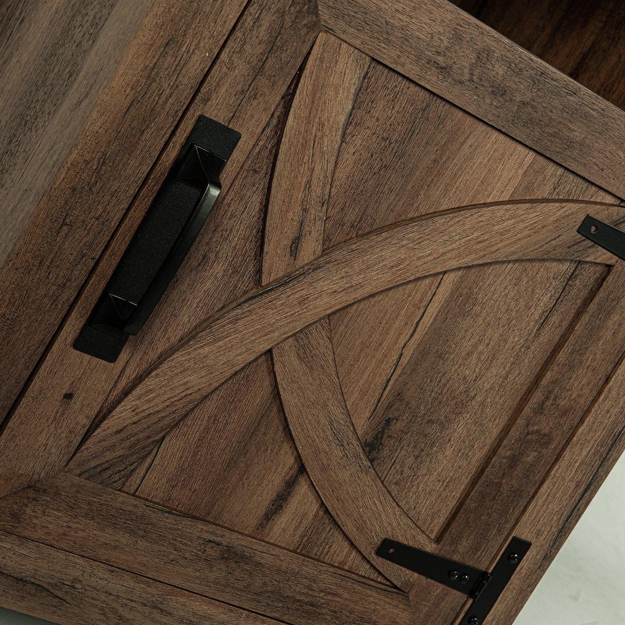 Solid Wood 18" Farmhouse Nightstand in Brown, Grey or White