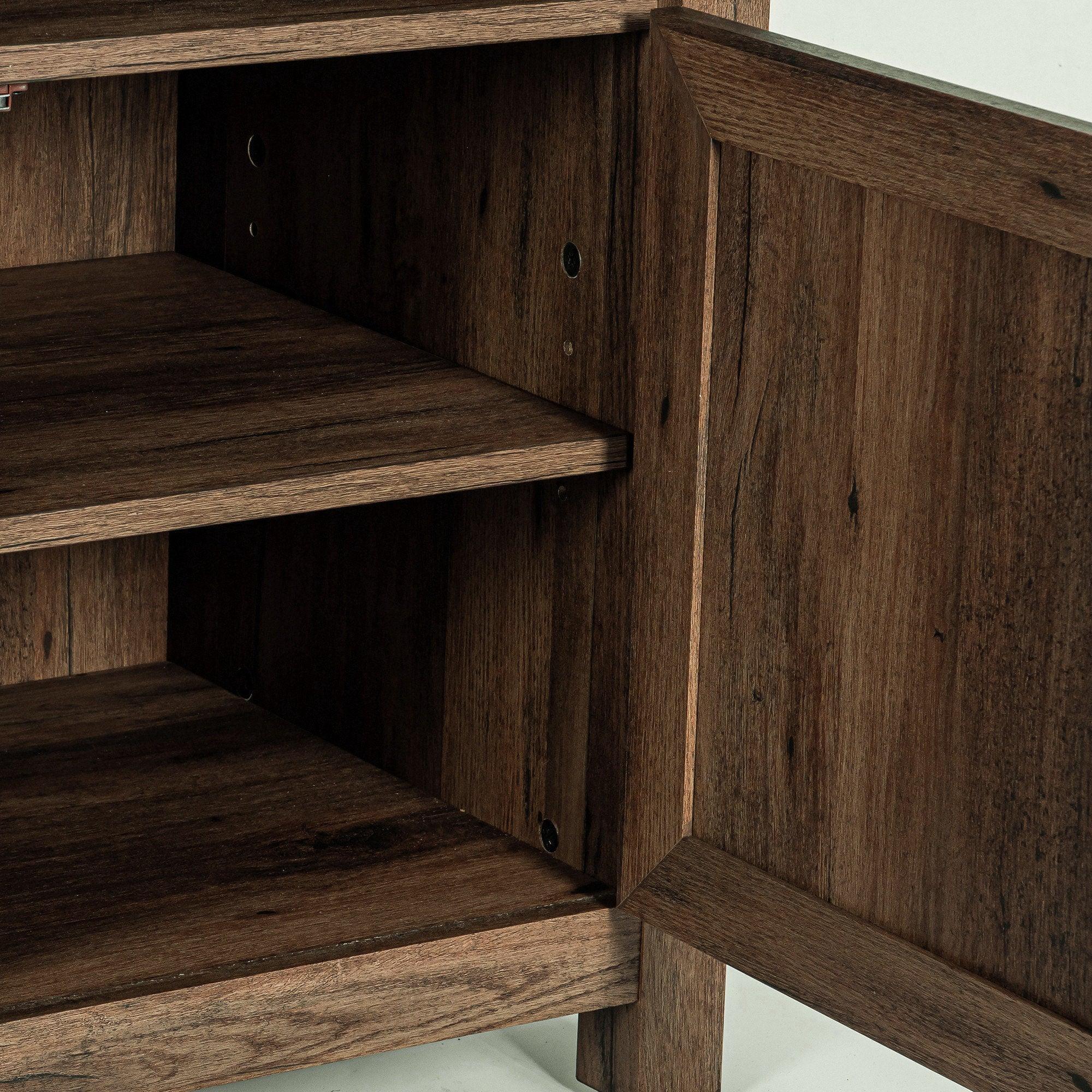 Solid Wood 18" Farmhouse Nightstand in Brown, Grey or White