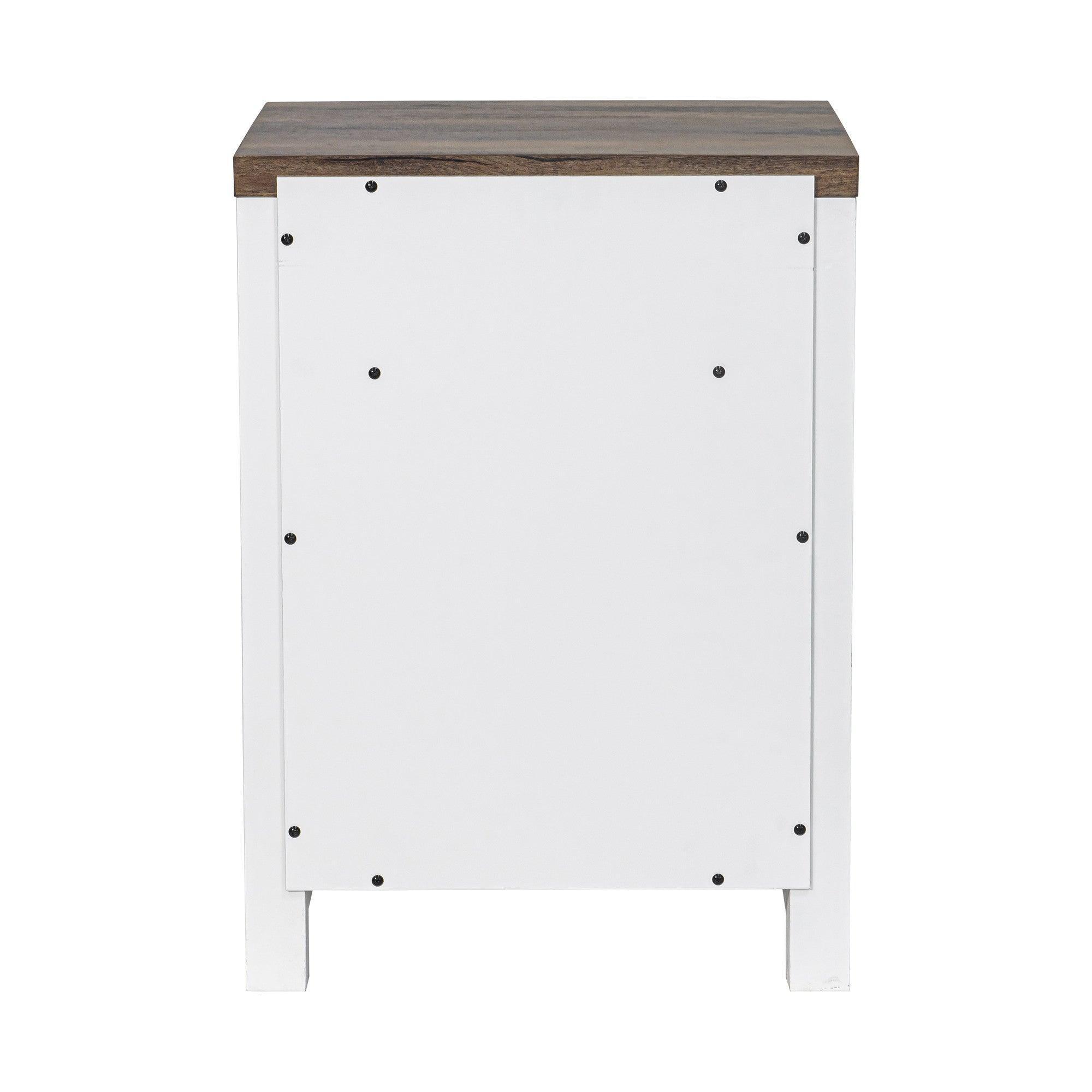 Solid Wood 18" Farmhouse Nightstand in Brown, Grey or White