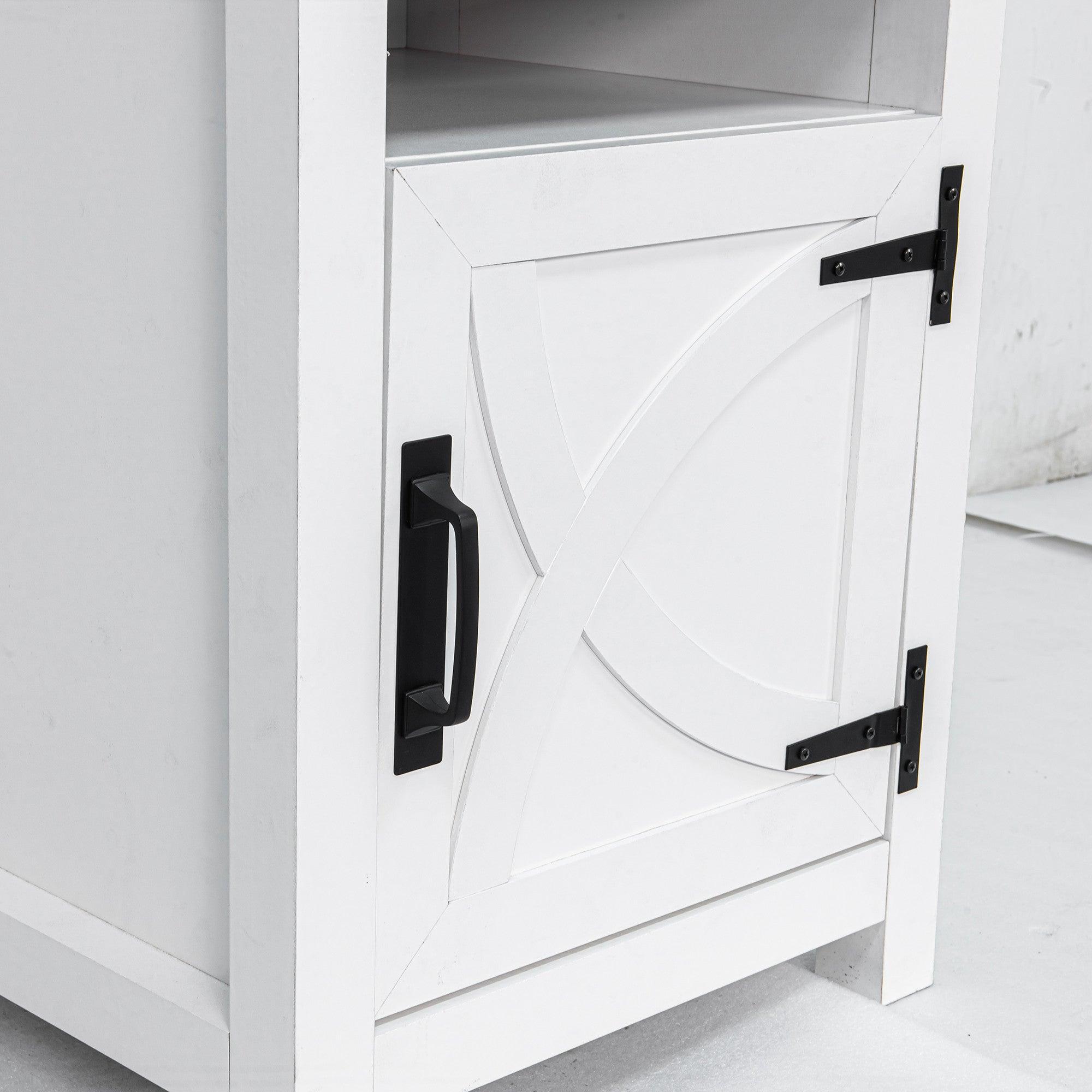 Solid Wood 18" Farmhouse Nightstand in Brown, Grey or White