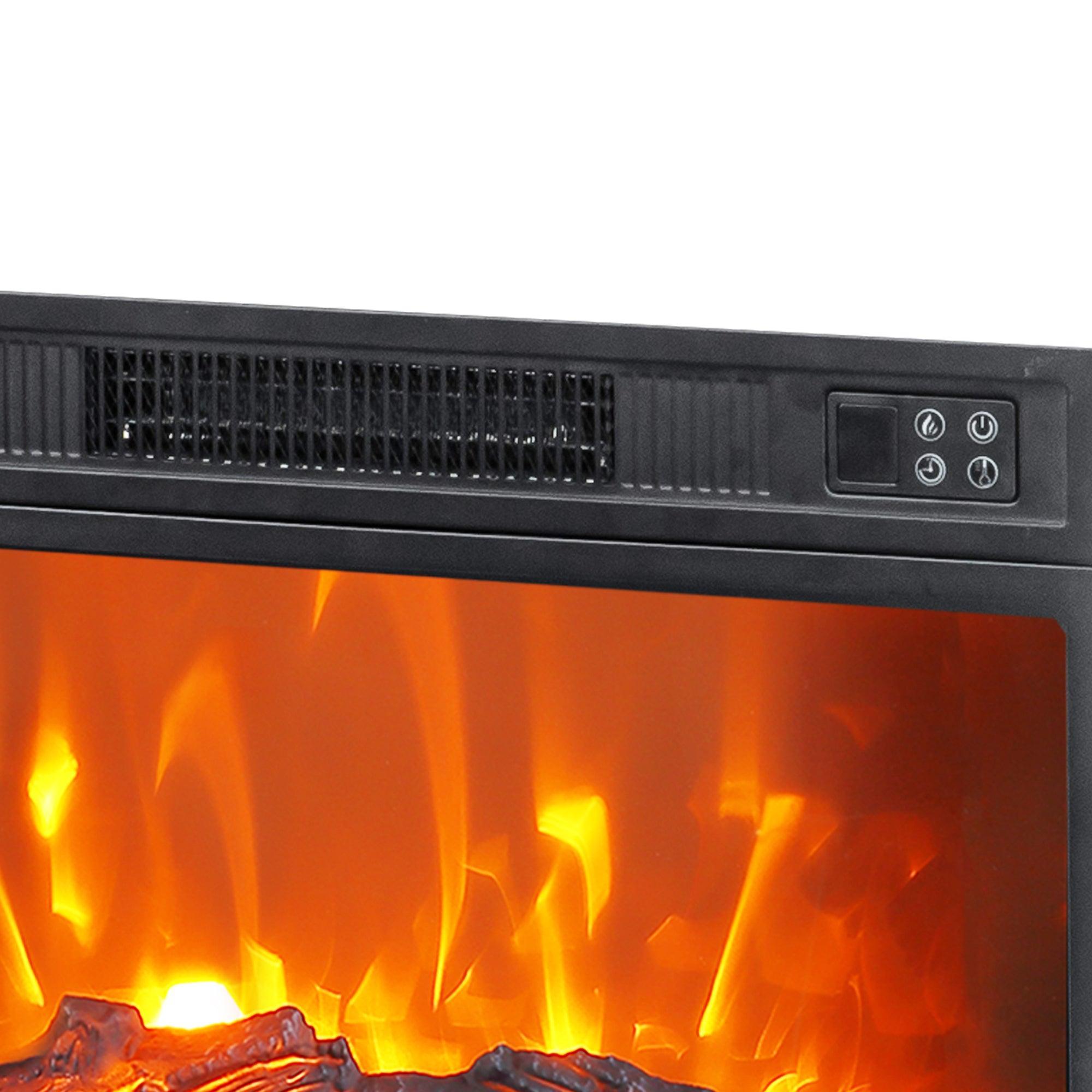 19" Modern Black Insert Electric Fireplace with Remote Control