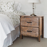 Farmhouse Solid Wood Nightstand for Bedroom