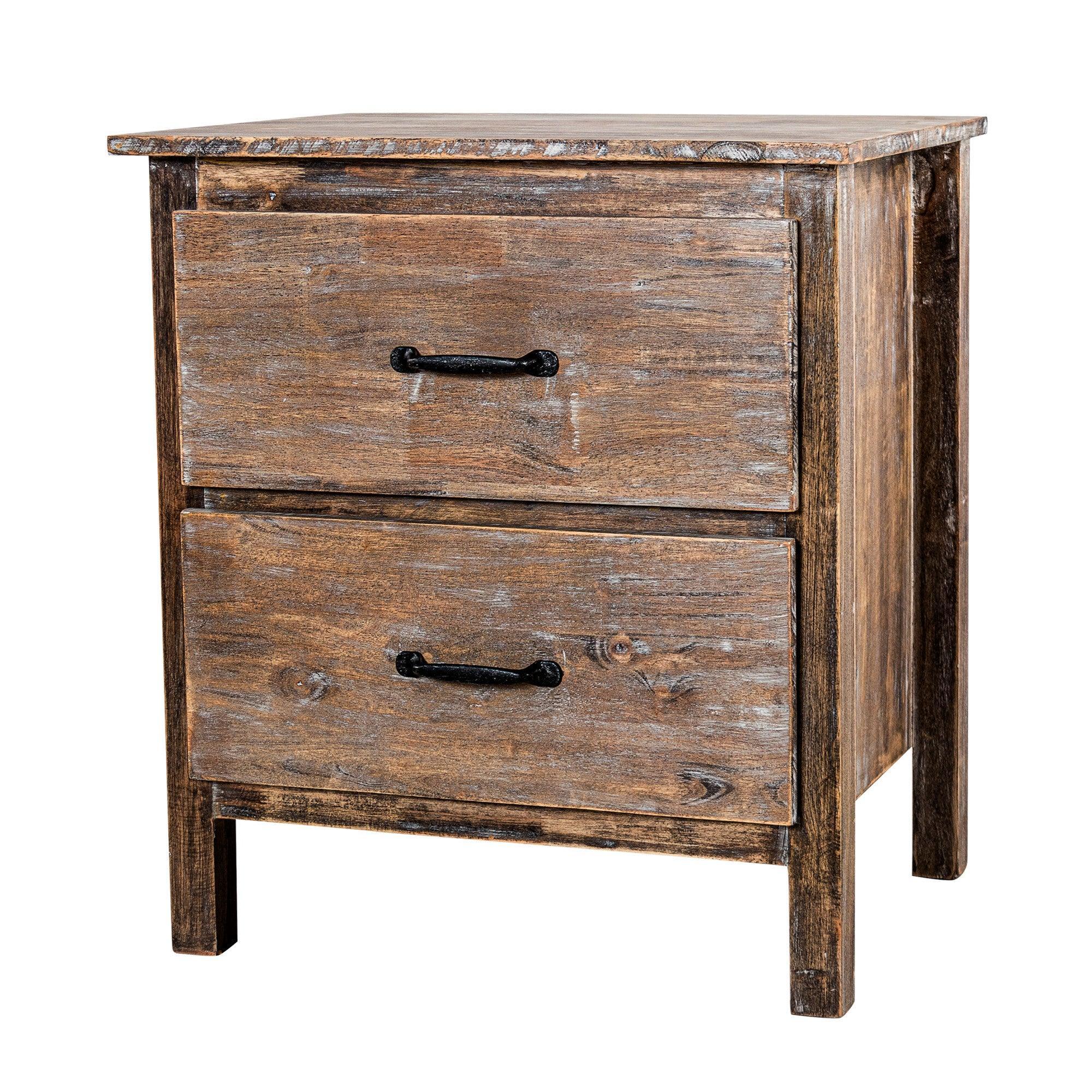 Farmhouse Solid Wood Nightstand for Bedroom