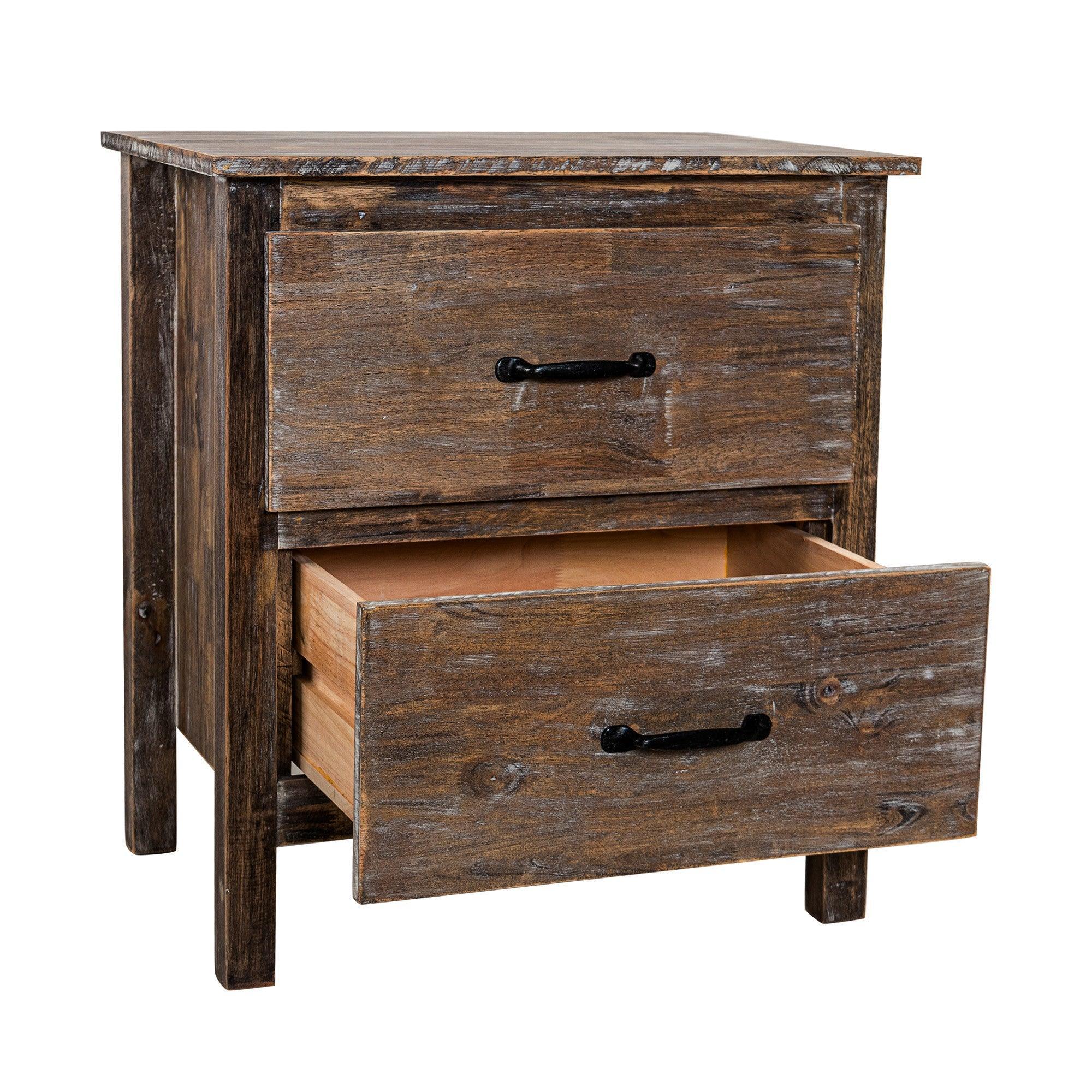 Farmhouse Solid Wood Nightstand for Bedroom