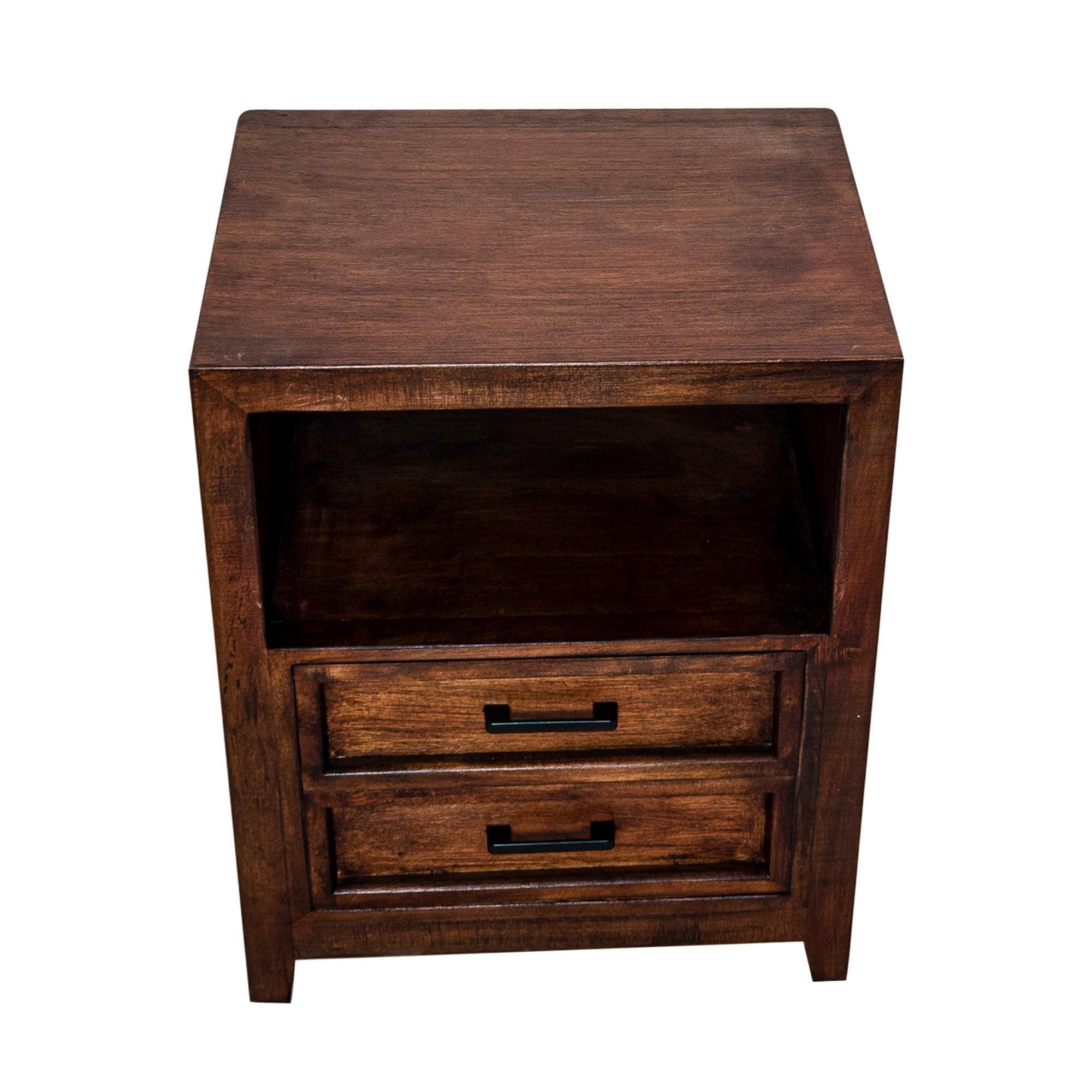 Brown 2-Drawer Nightstand, Modern Style, Fully Assembled