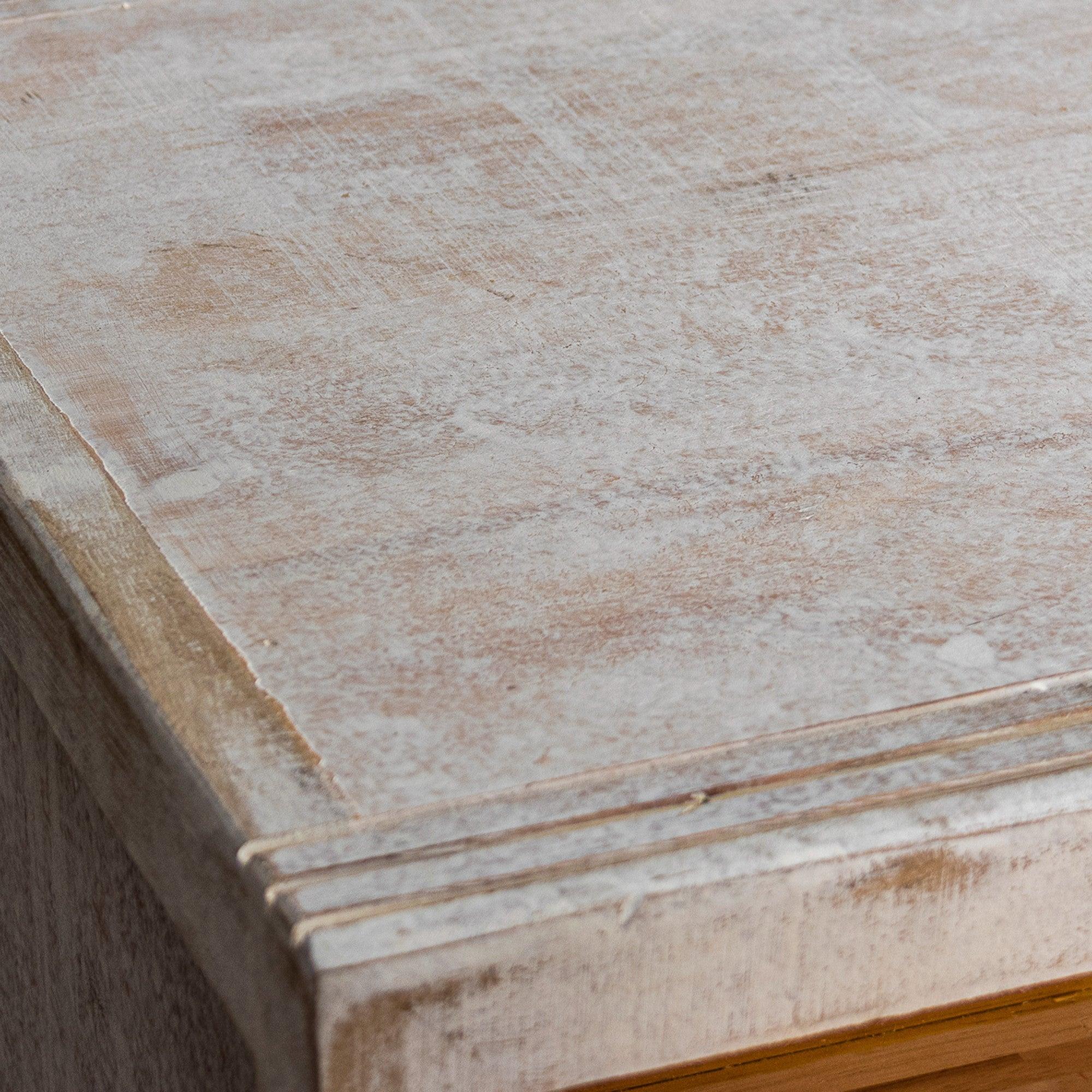 Classic Modern White Solid Wood Nightstand with Drawer