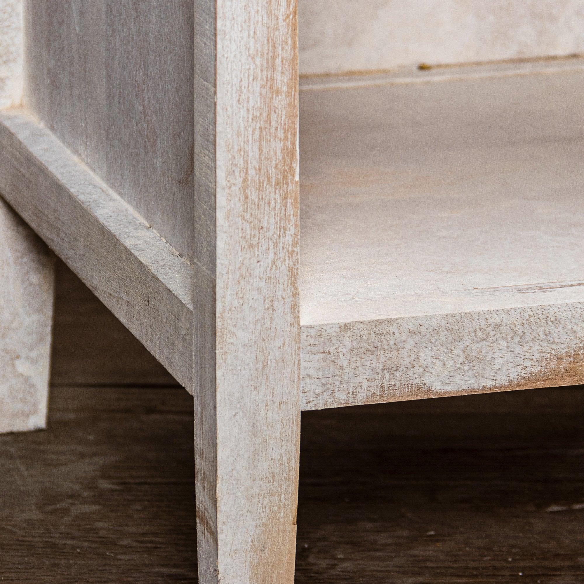 Classic Modern White Solid Wood Nightstand with Drawer