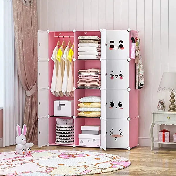 YOZO Cube Storage Organzier Portable Closet Wardrobe Bedroom Dresser (71x14x71 inches) Portable Closet Cube Shelf Armoire Pantry Cabinet, 25 Cubes, Blue 25Cubes Blue
