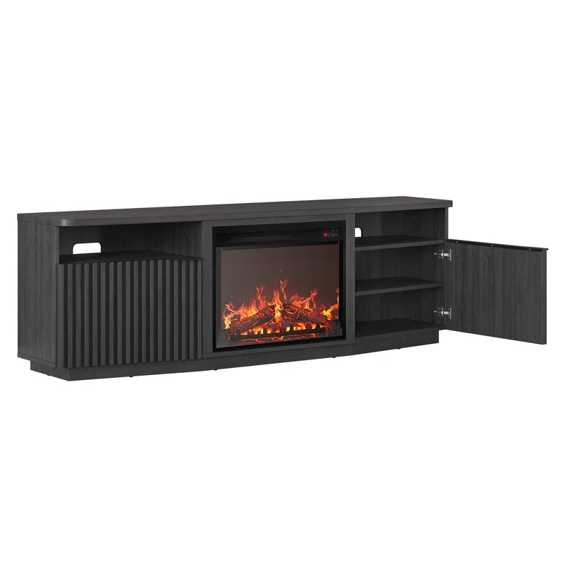 68" TV stand featuring a 23" electric fireplace,TV Stand for TVs up to 78"