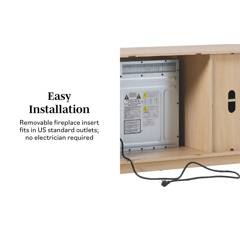 60" TV Stand with 36" Insert Electric Fireplace