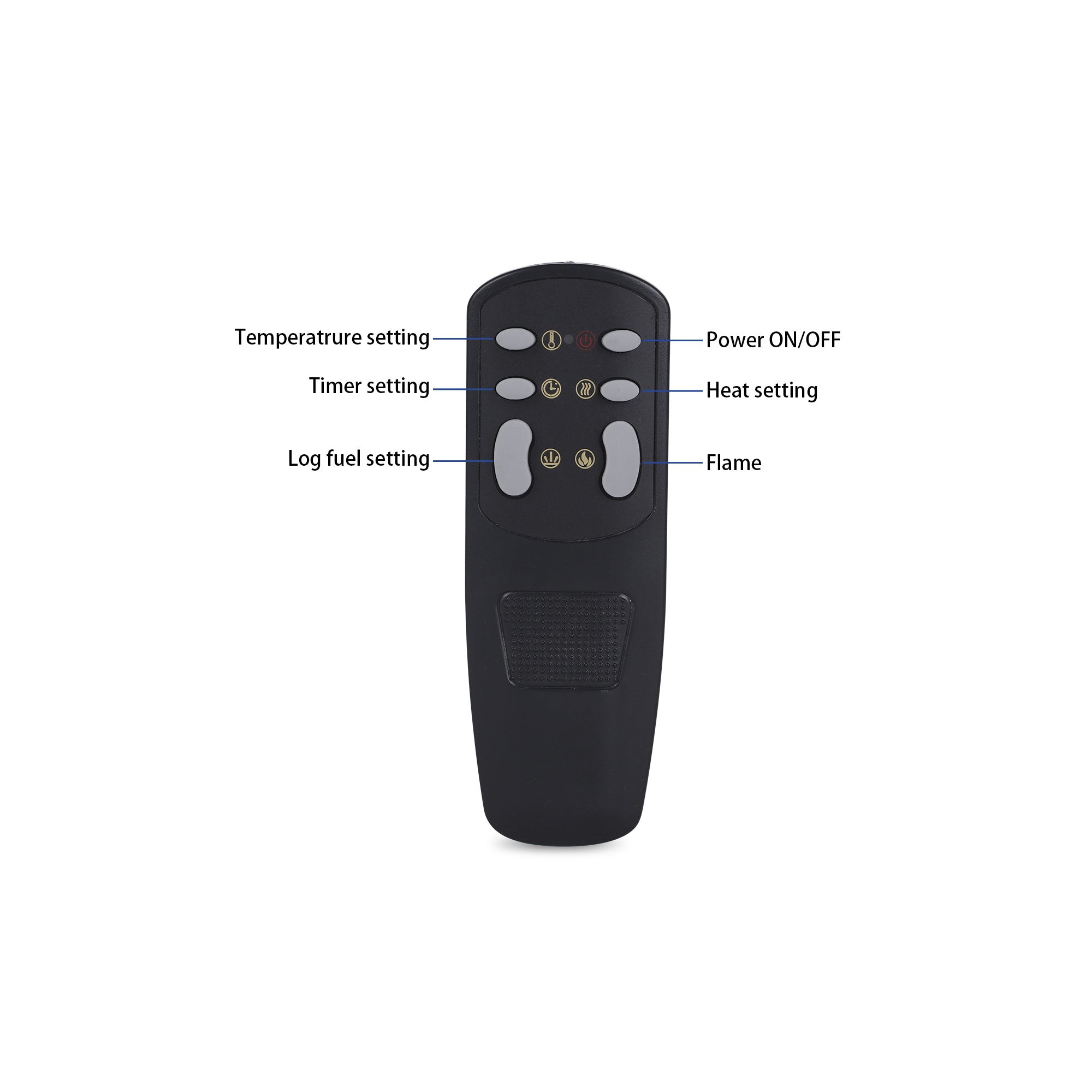 60" White Label electric fireplace supports recessed/wall mounting, with remote, touch screen, 13 flame colors, base lights