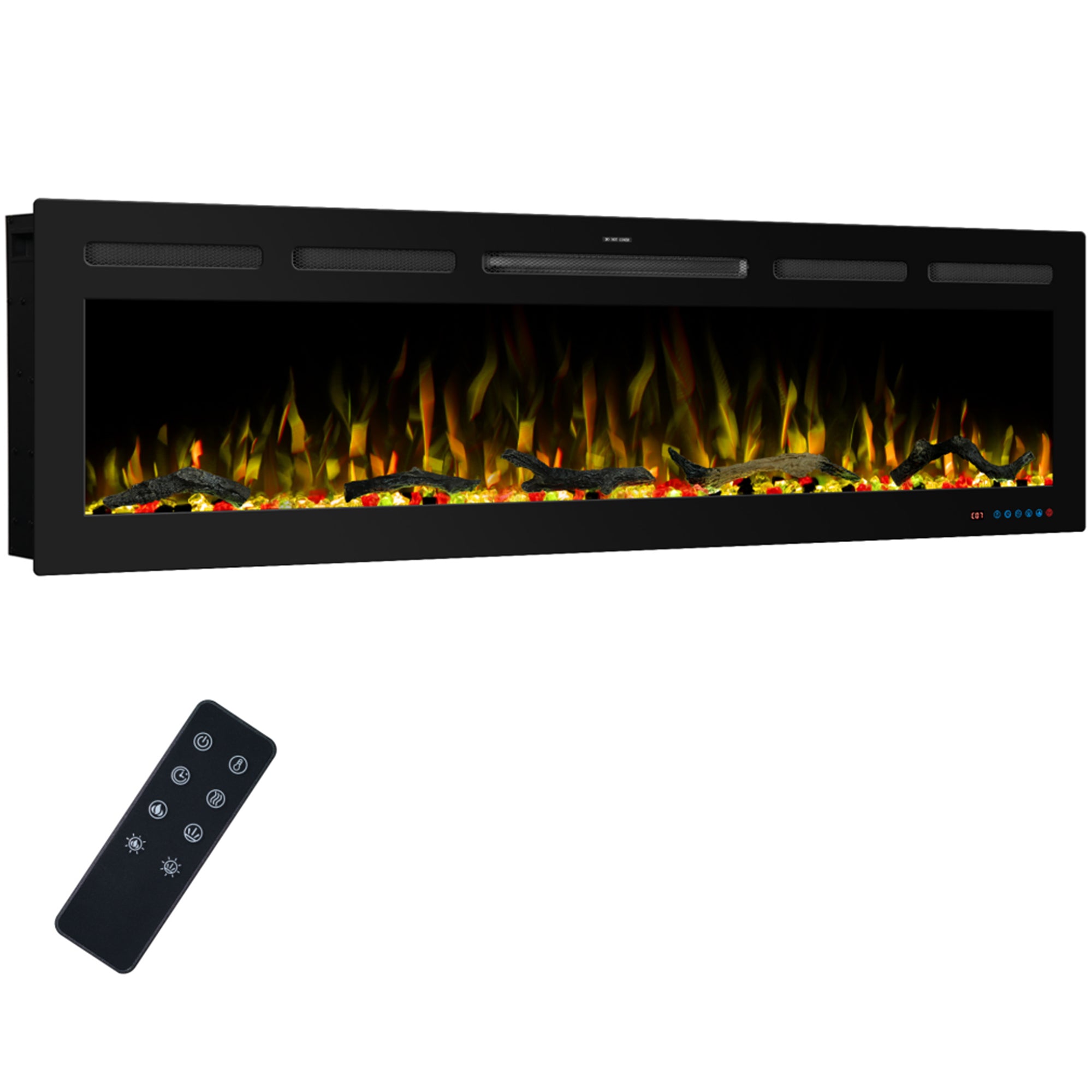 50" White LabelSmart Electric Fireplace with Inset & Wall-Mounted Installation - 13 Flame Colors, App/Remote/Voice Control (Alexa/Google Home)