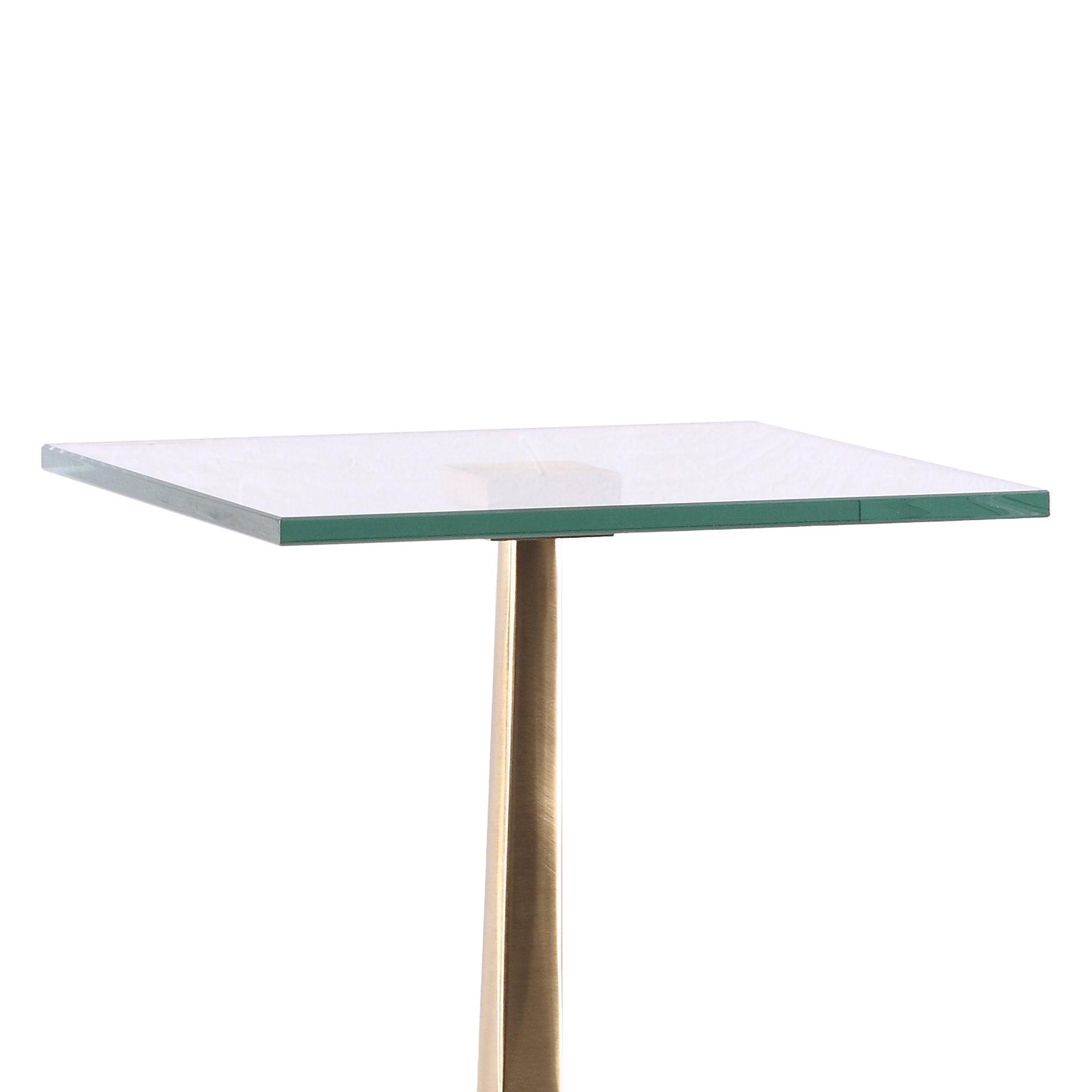 11" Square Side Table, Marble Base, Modern Compact Design