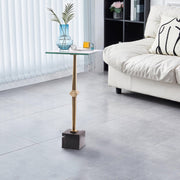 11" Square Side Table, Marble Base, Modern Compact Design