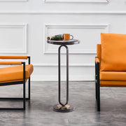 12" Black Round Side Table, Modern Compact Accent Design