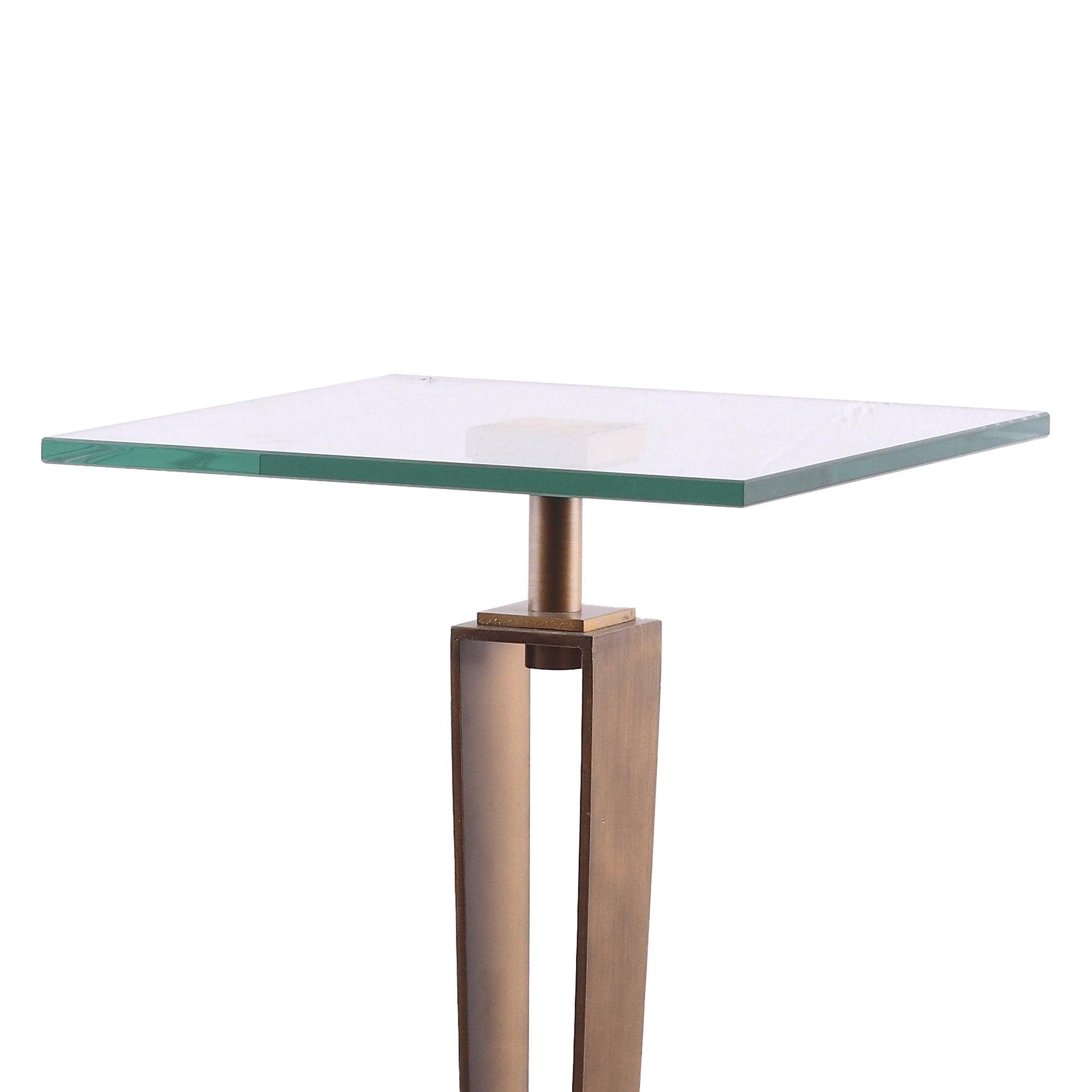 11" Modern Accent White Marble Martini Table