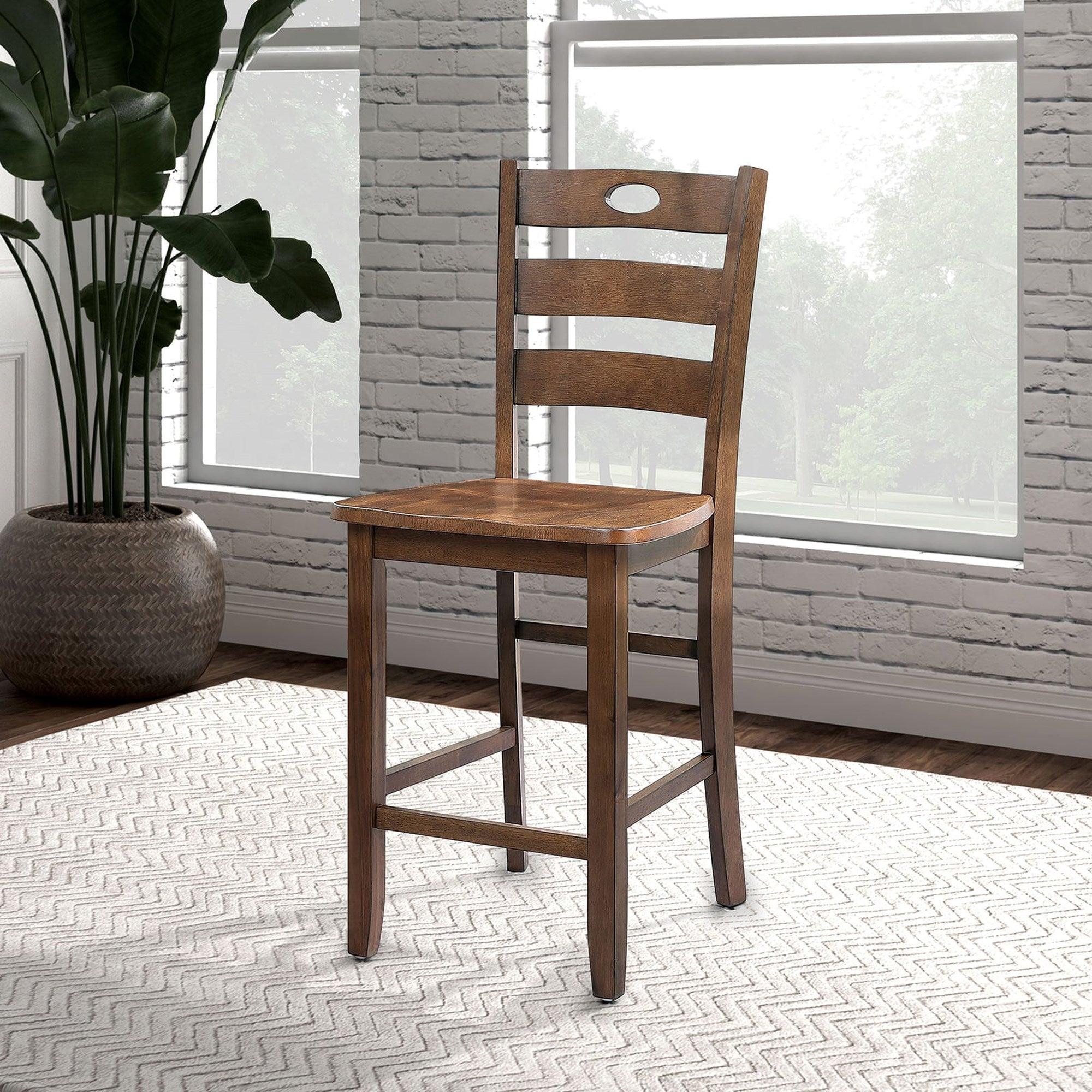 36"H Solid Rubberwood and Wood Veneer 5-Piece Counter Ht. Table Set