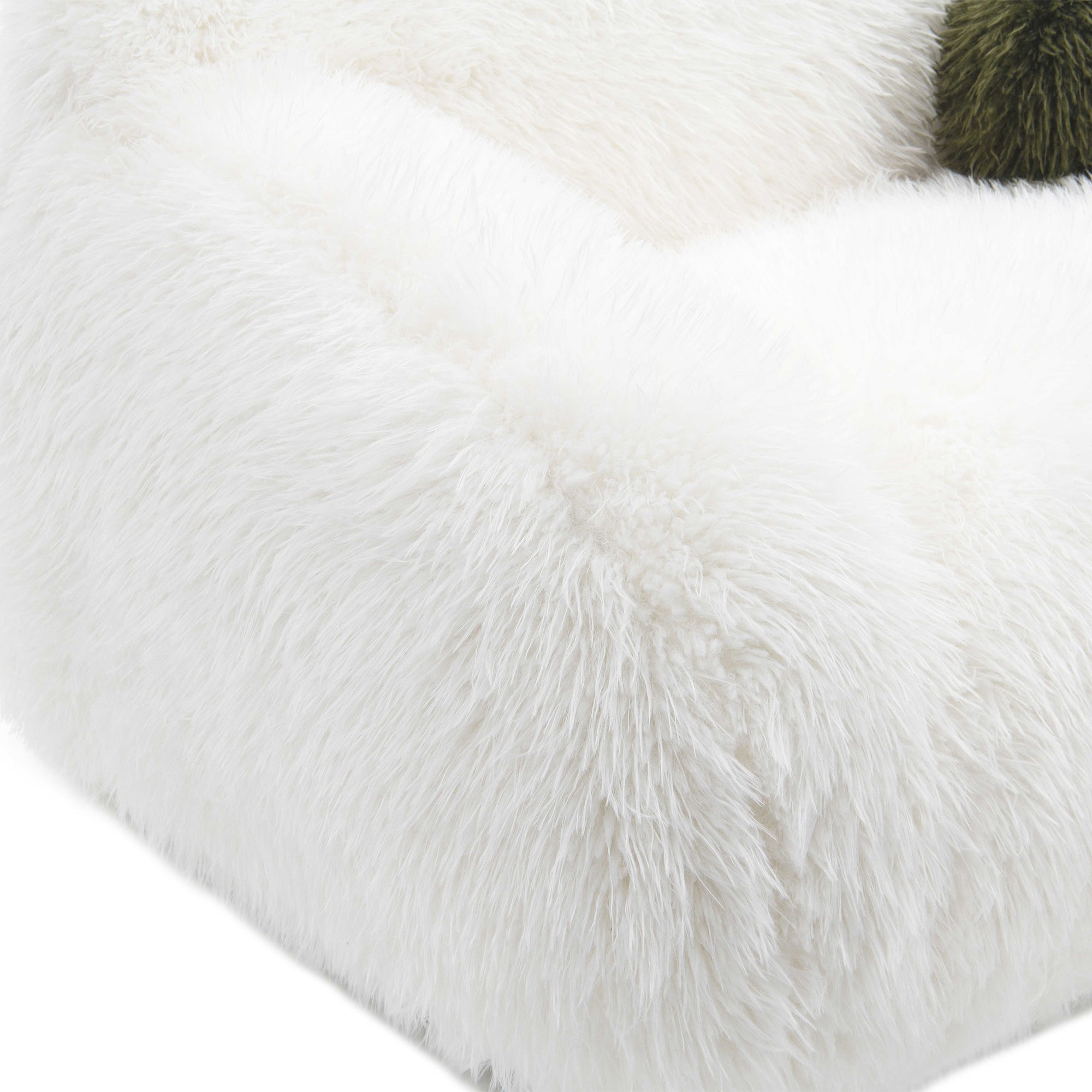 66 Inch Darwen Modern Faux Fur Loveseat with Ball Pillow