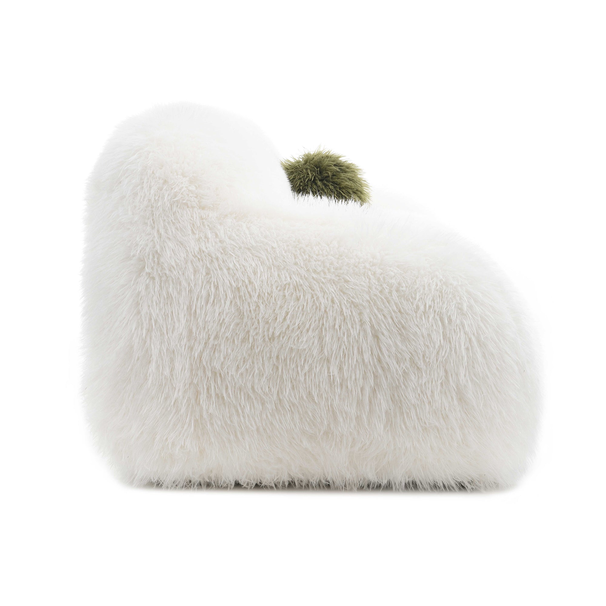 84 Inch Darwen Modern Faux Fur Sofa with Ball Pillow for Living Room