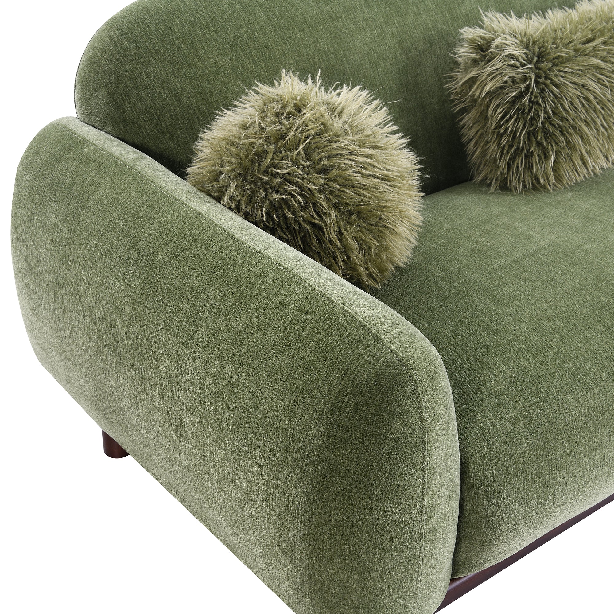 Mellone 84" Mid-Century Modern Chenille Sofa with 3 Pillows